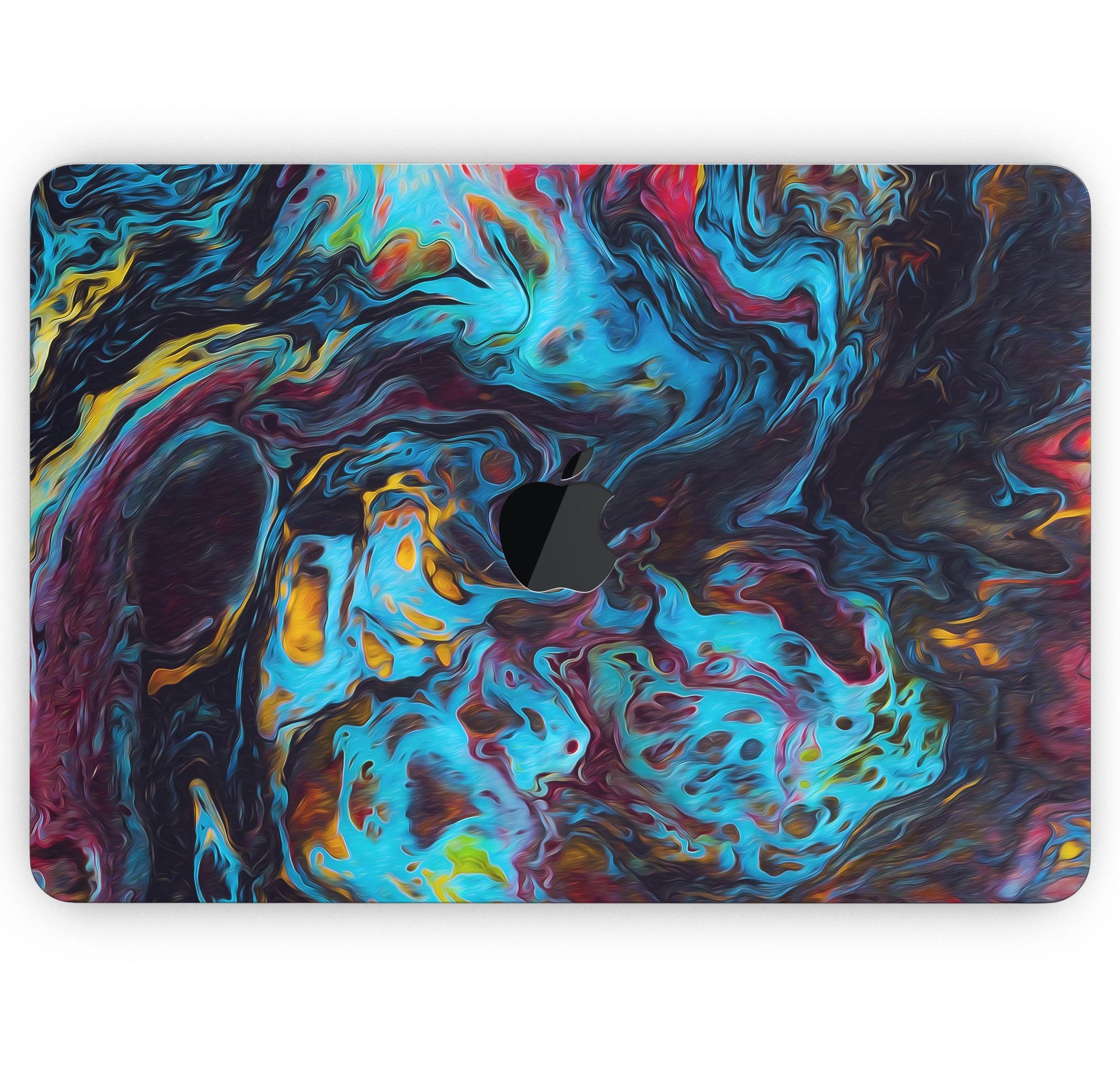 Liquid Abstract Paint Remix V43 skin decal wrap kit for MacBook, showcasing vibrant abstract design and premium vinyl material.