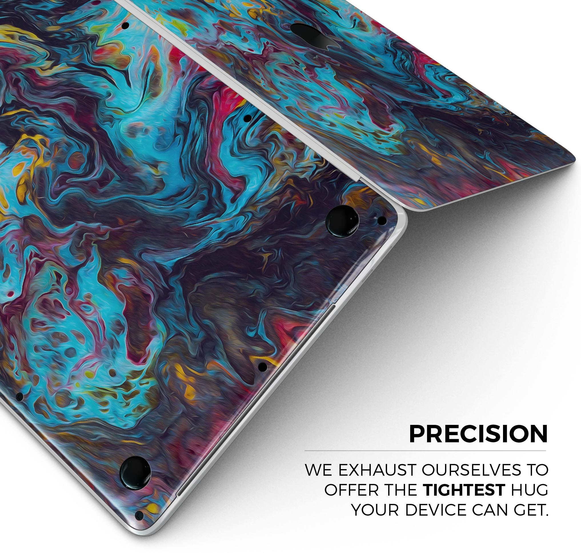 Liquid Abstract Paint Remix V43 skin decal wrap kit for MacBook, showcasing vibrant abstract design and premium vinyl material.