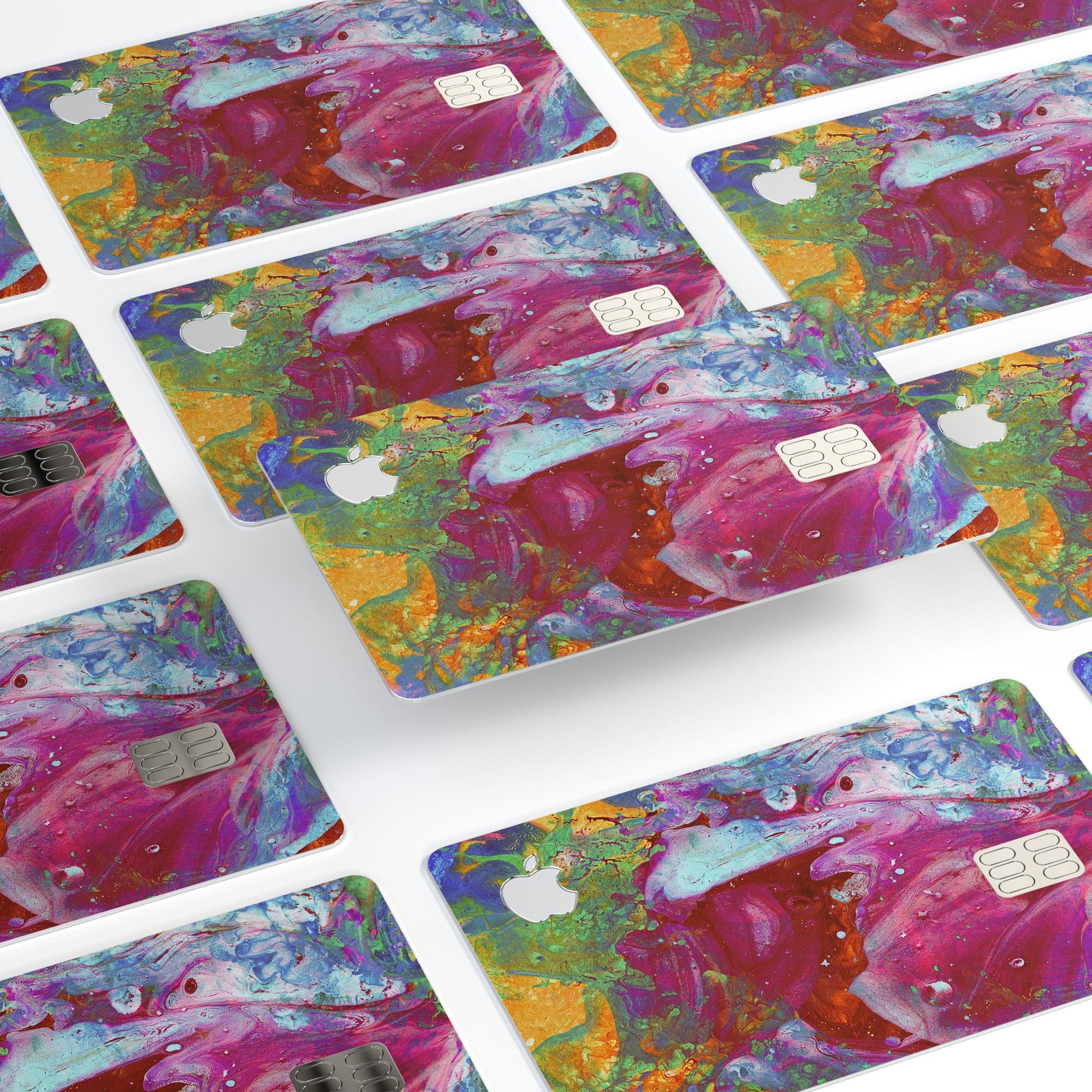 Liquid Abstract Paint Remix V46 skin for Apple Card, showcasing premium vinyl design with bubble-free installation and stylish finishes.