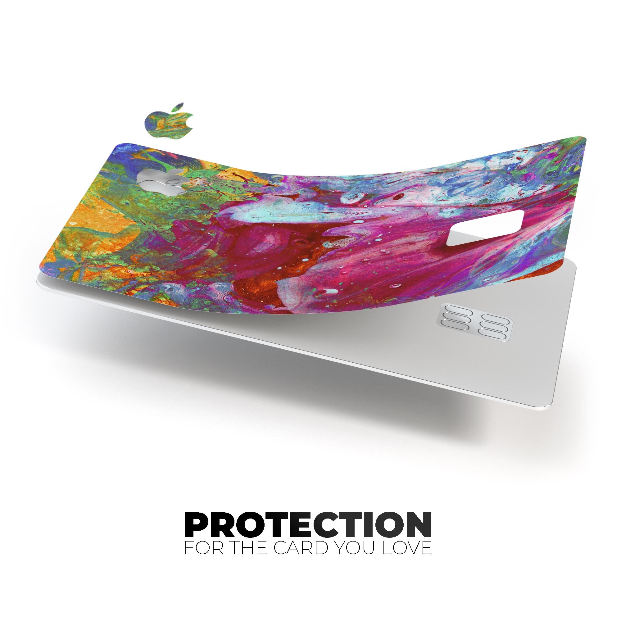 Liquid Abstract Paint Remix V46 skin for Apple Card, showcasing premium vinyl design with bubble-free installation and stylish finishes.