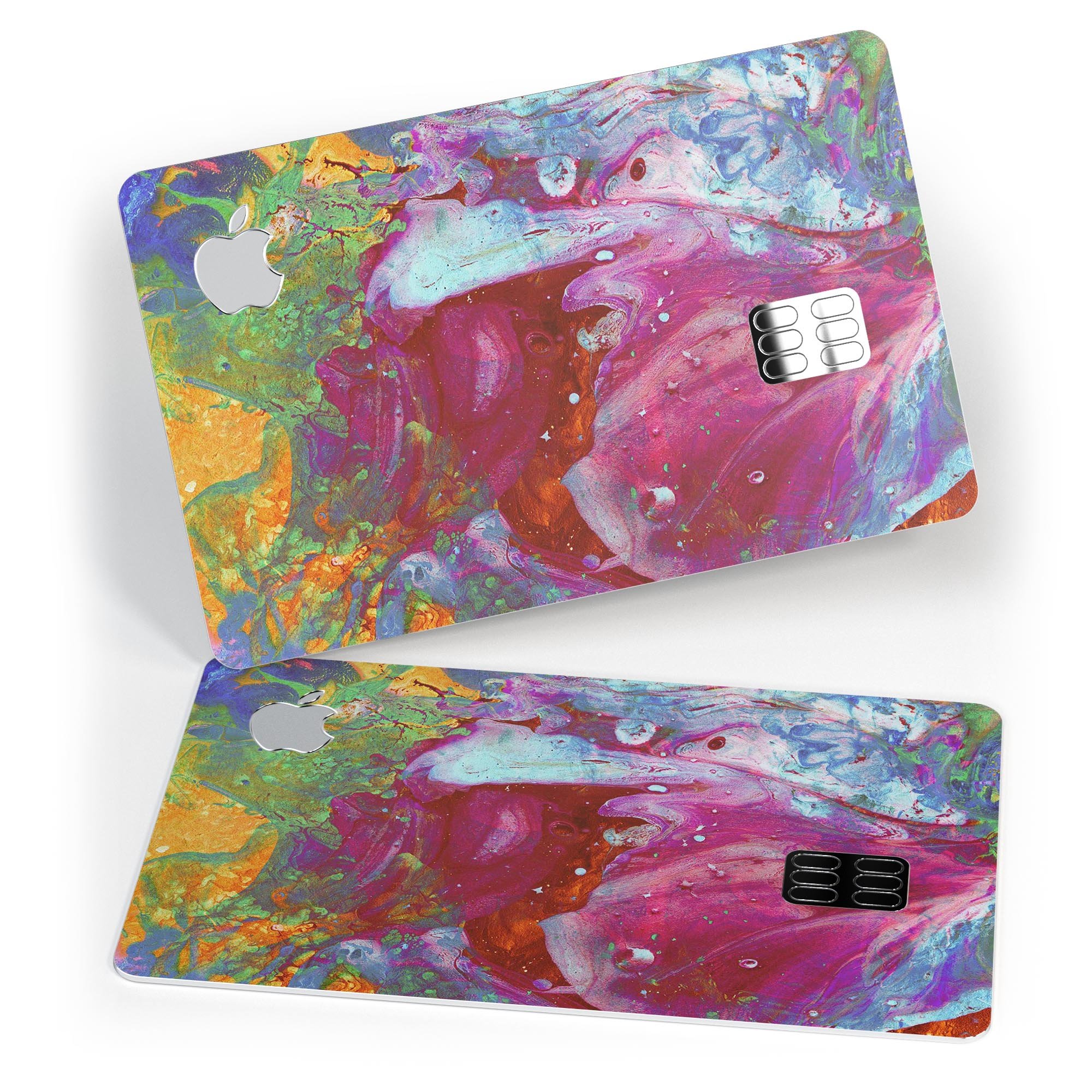 Liquid Abstract Paint Remix V46 skin for Apple Card, showcasing premium vinyl design with bubble-free installation and stylish finishes.