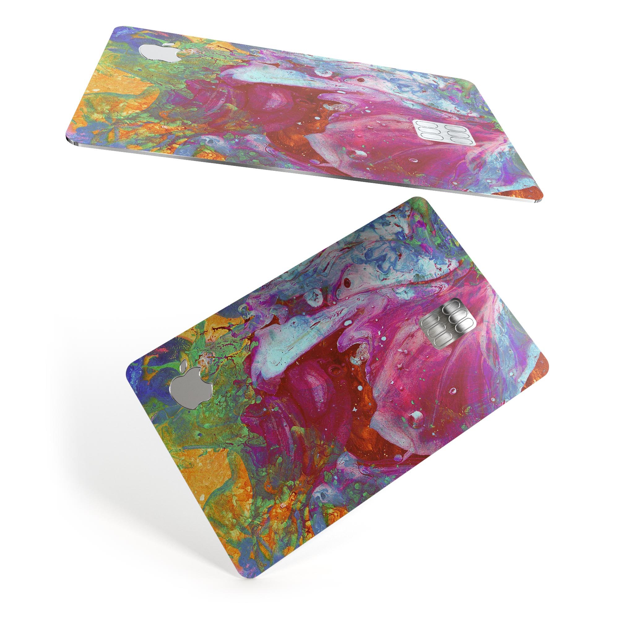 Liquid Abstract Paint Remix V46 skin for Apple Card, showcasing premium vinyl design with bubble-free installation and stylish finishes.