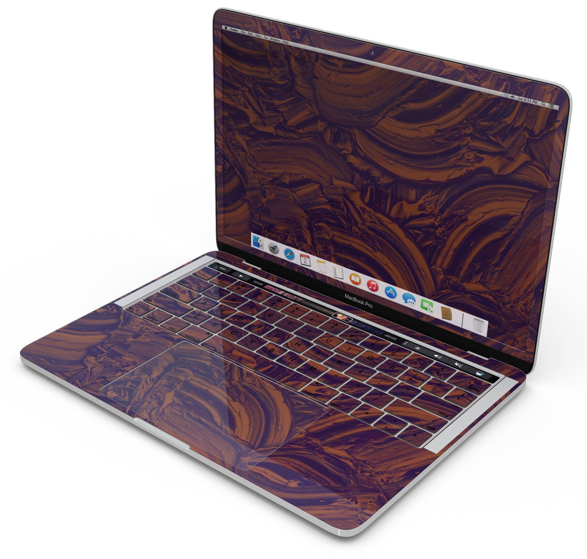 Liquid Abstract Paint Remix V47 skin decal wrap kit for MacBook, showcasing vibrant colors and a sleek design.