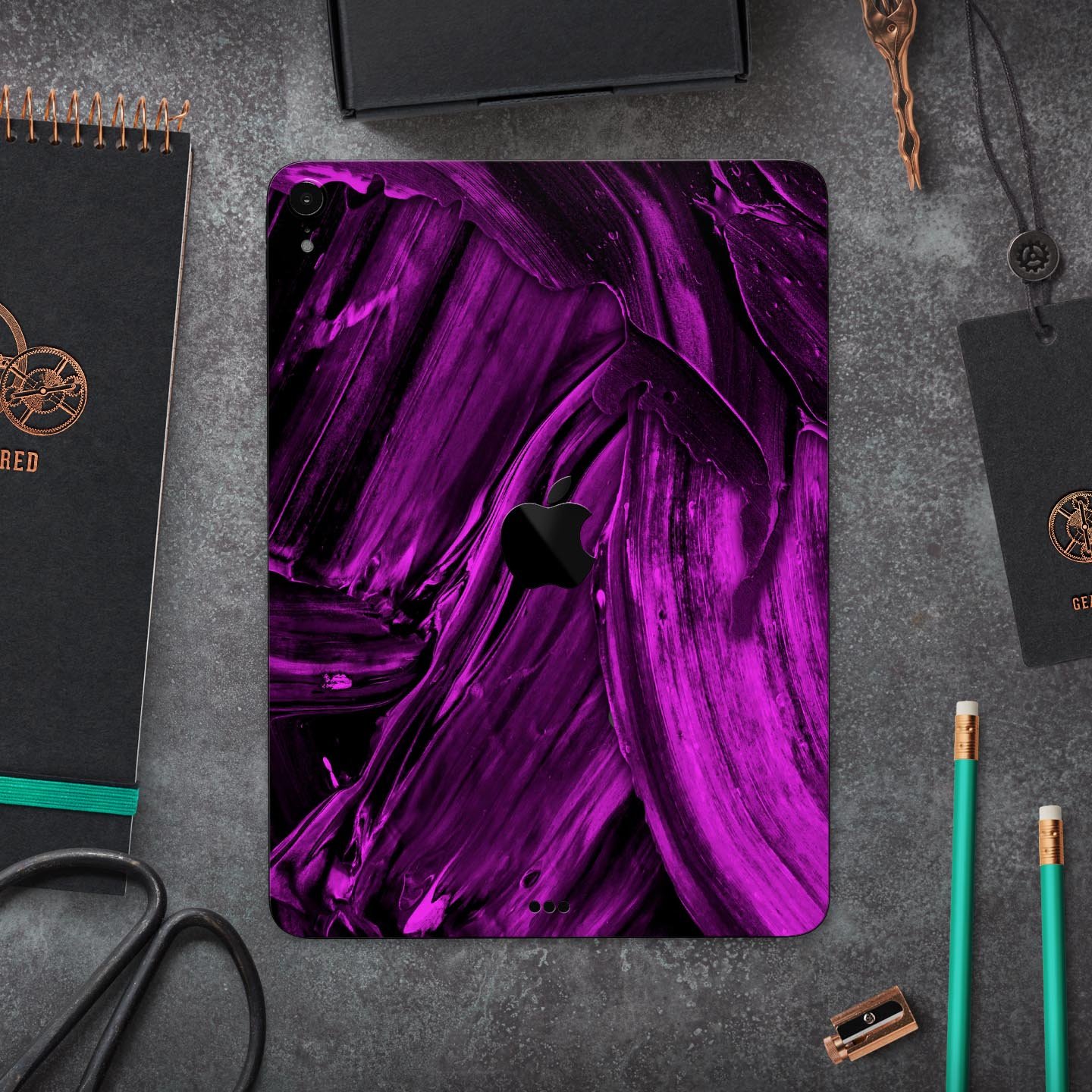 Liquid Abstract Paint Remix V48 skin decal for Apple devices, showcasing vibrant abstract design and premium 3M material.