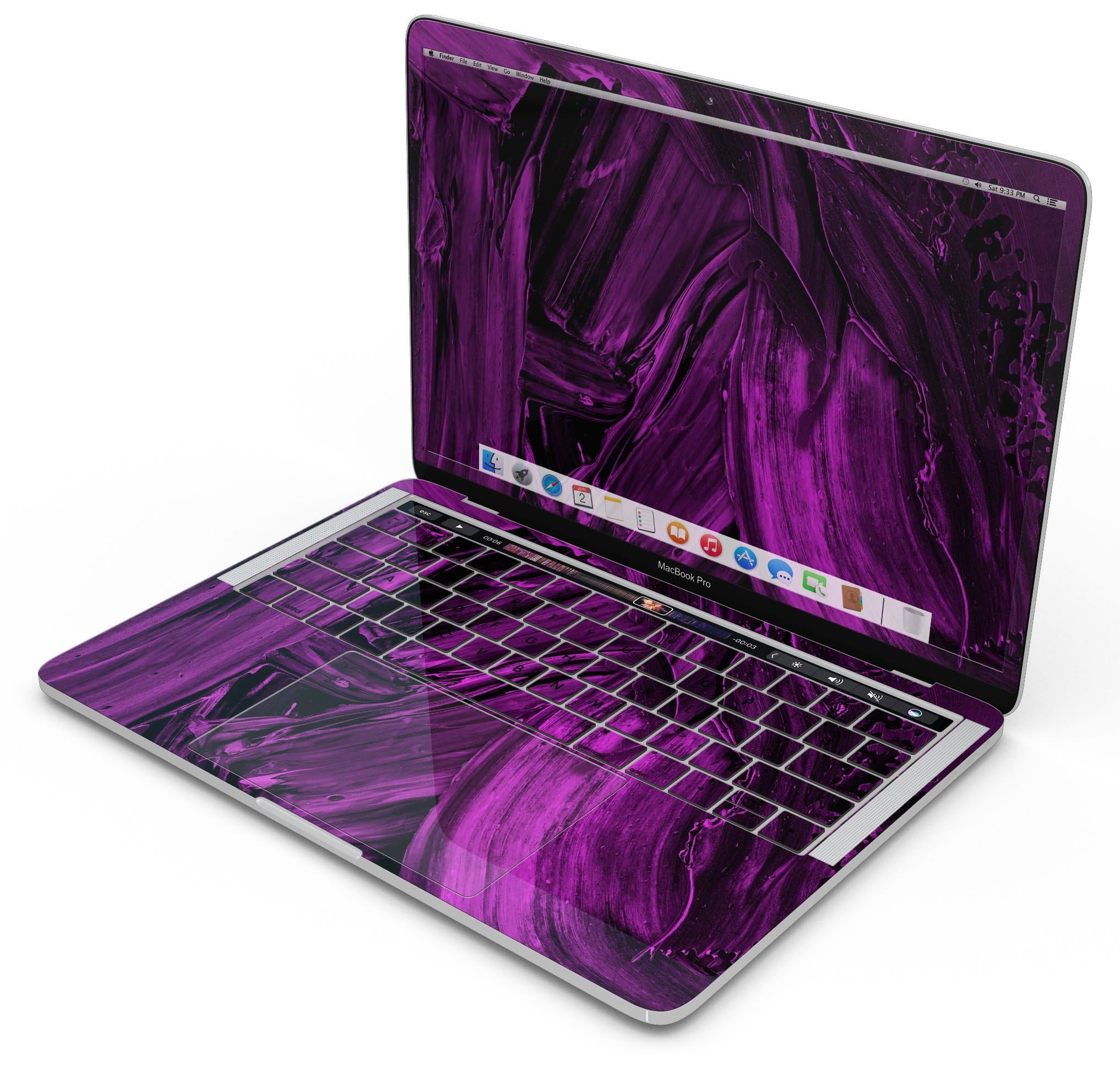 Liquid Abstract Paint Remix V48 skin decal wrap kit for MacBook, showcasing vibrant colors and a sleek design.