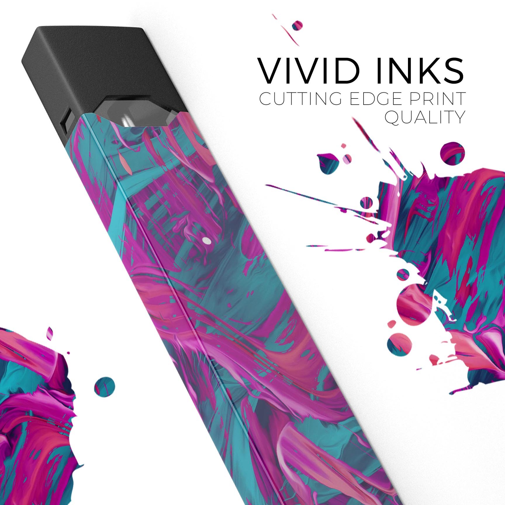 Liquid Abstract Paint Remix V5 skin wrap for JUUL device, showcasing vibrant colors and a sleek design.