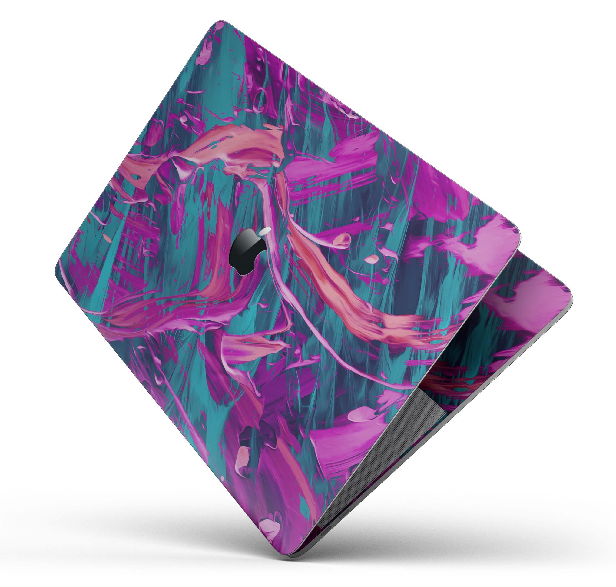 Liquid Abstract Paint Remix V5 skin decal wrap kit for MacBook, showcasing vibrant colors and a sleek design.