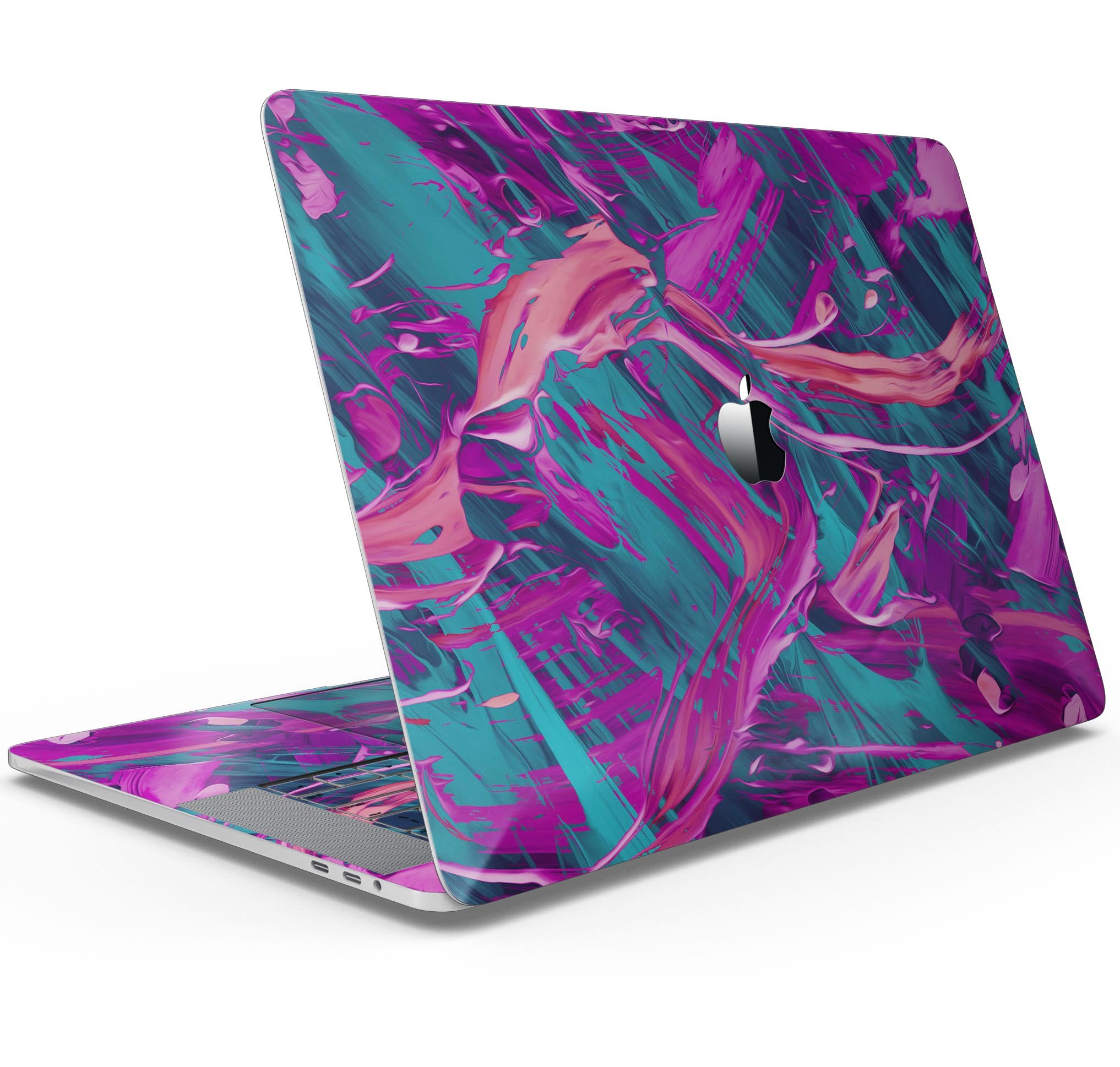 Liquid Abstract Paint Remix V5 skin decal wrap kit for MacBook, showcasing vibrant colors and a sleek design.