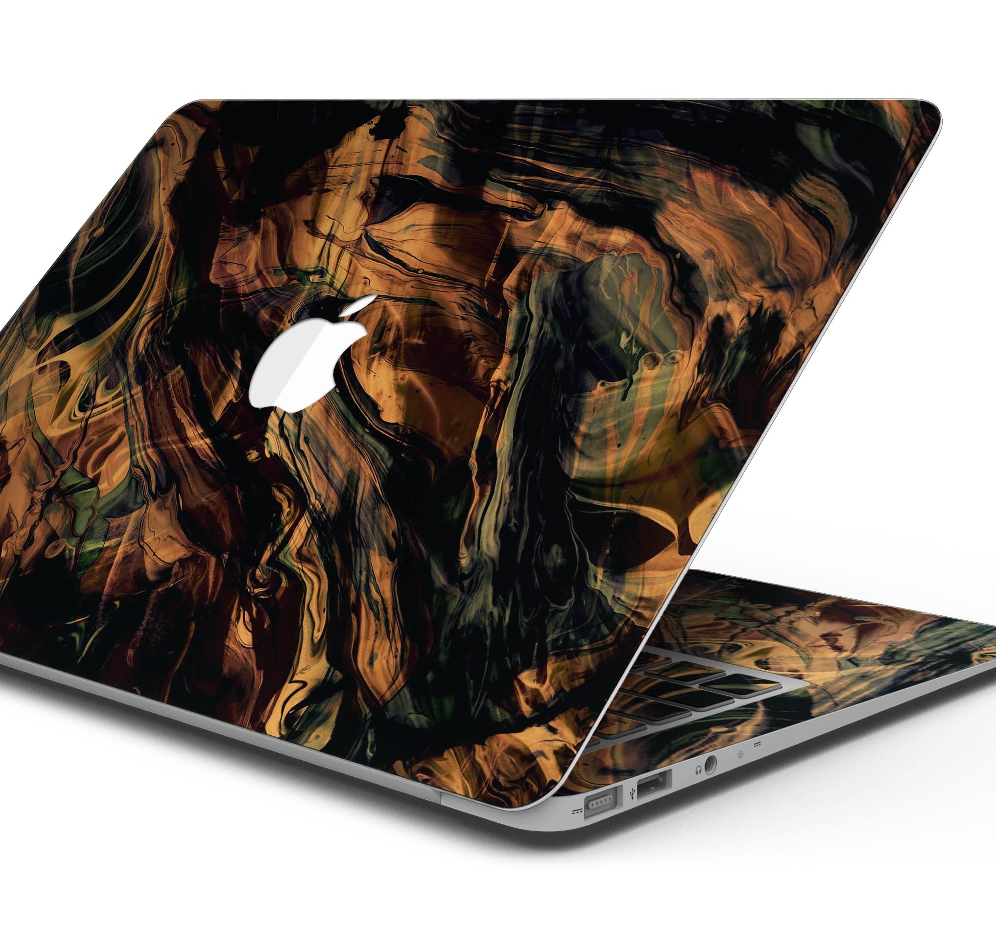 Liquid Abstract Paint Remix V50 skin decal wrap kit for MacBook, showcasing vibrant colors and a sleek design.