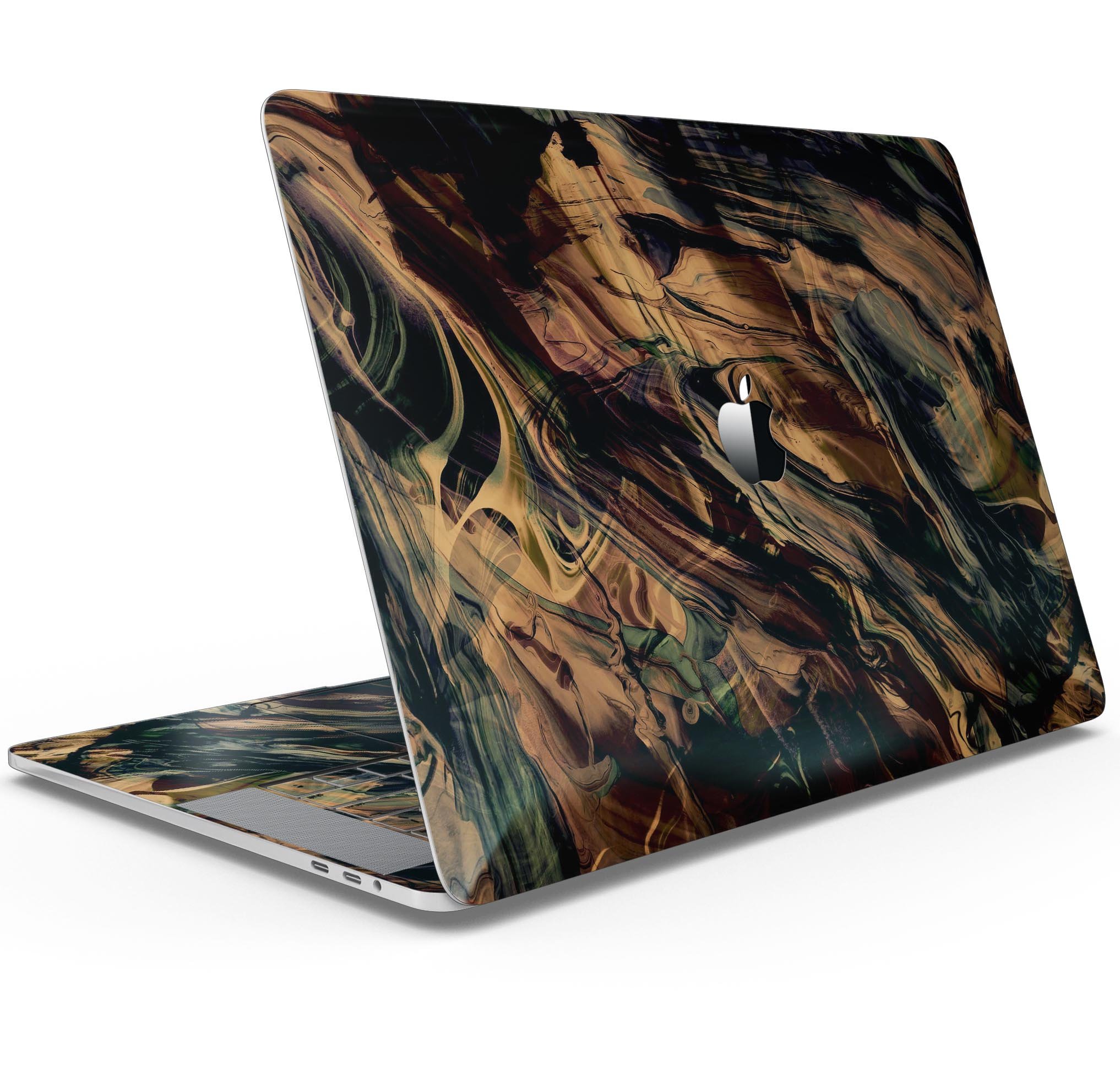 Liquid Abstract Paint Remix V50 skin decal wrap kit for MacBook, showcasing vibrant colors and a sleek design.