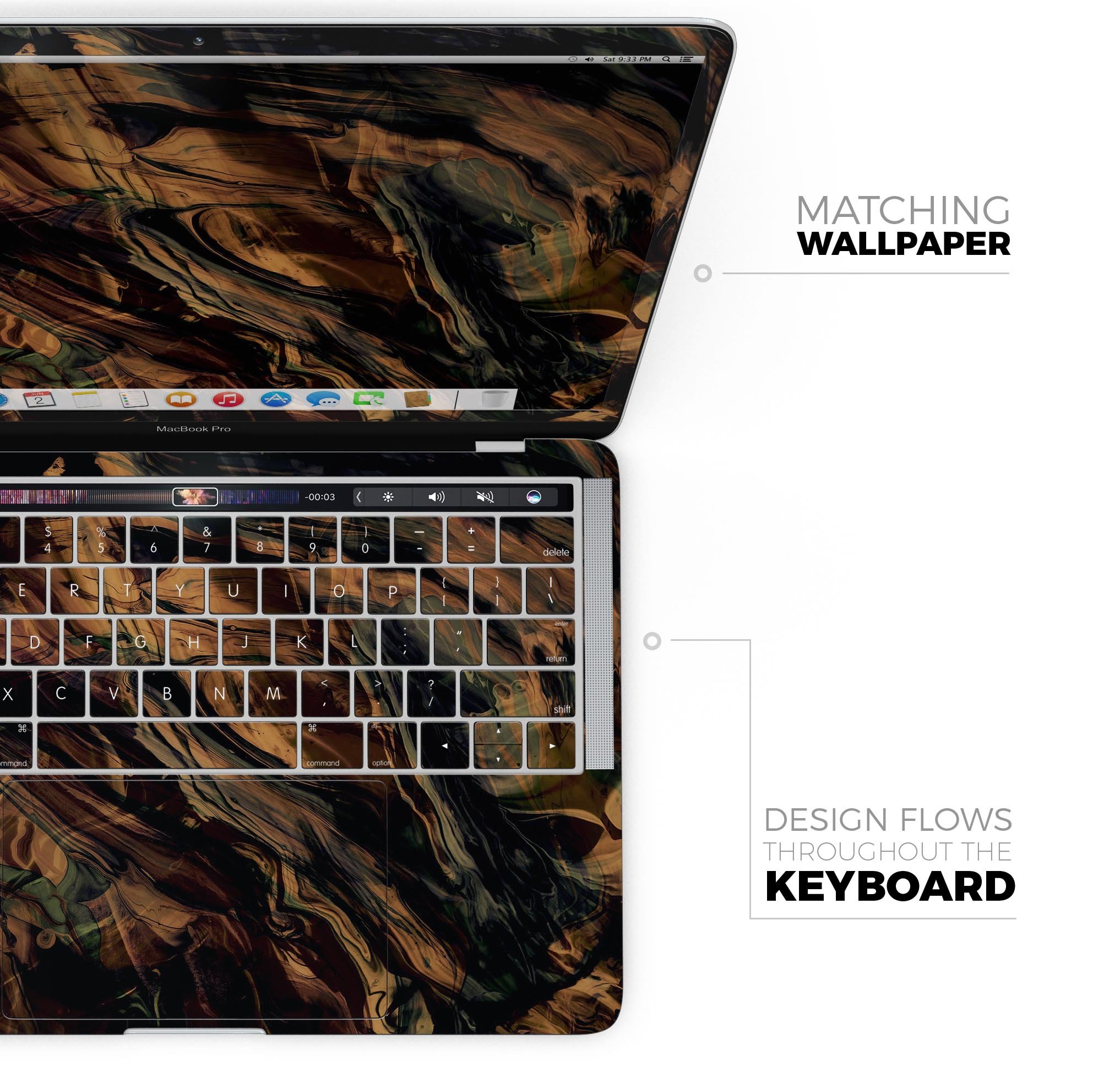 Liquid Abstract Paint Remix V50 skin decal wrap kit for MacBook, showcasing vibrant colors and a sleek design.