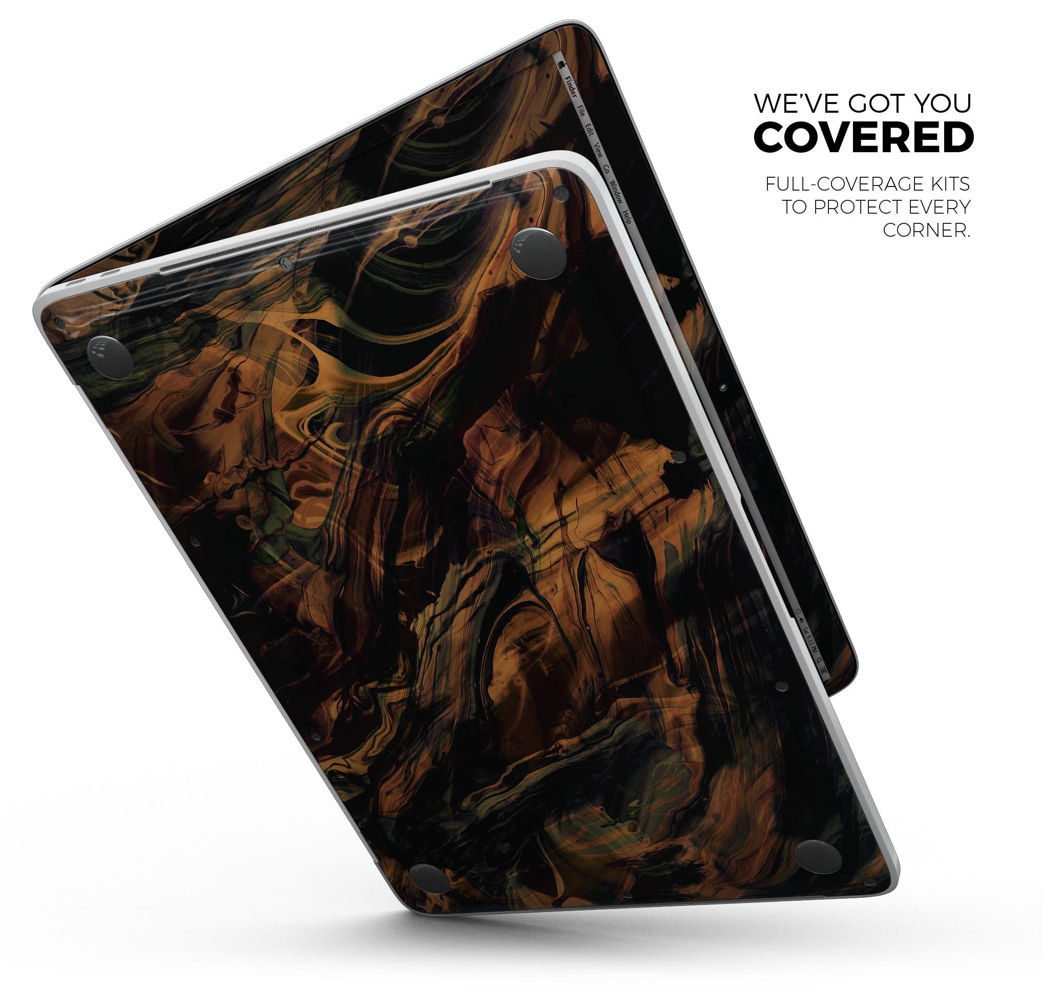 Liquid Abstract Paint Remix V50 skin decal wrap kit for MacBook, showcasing vibrant colors and a sleek design.