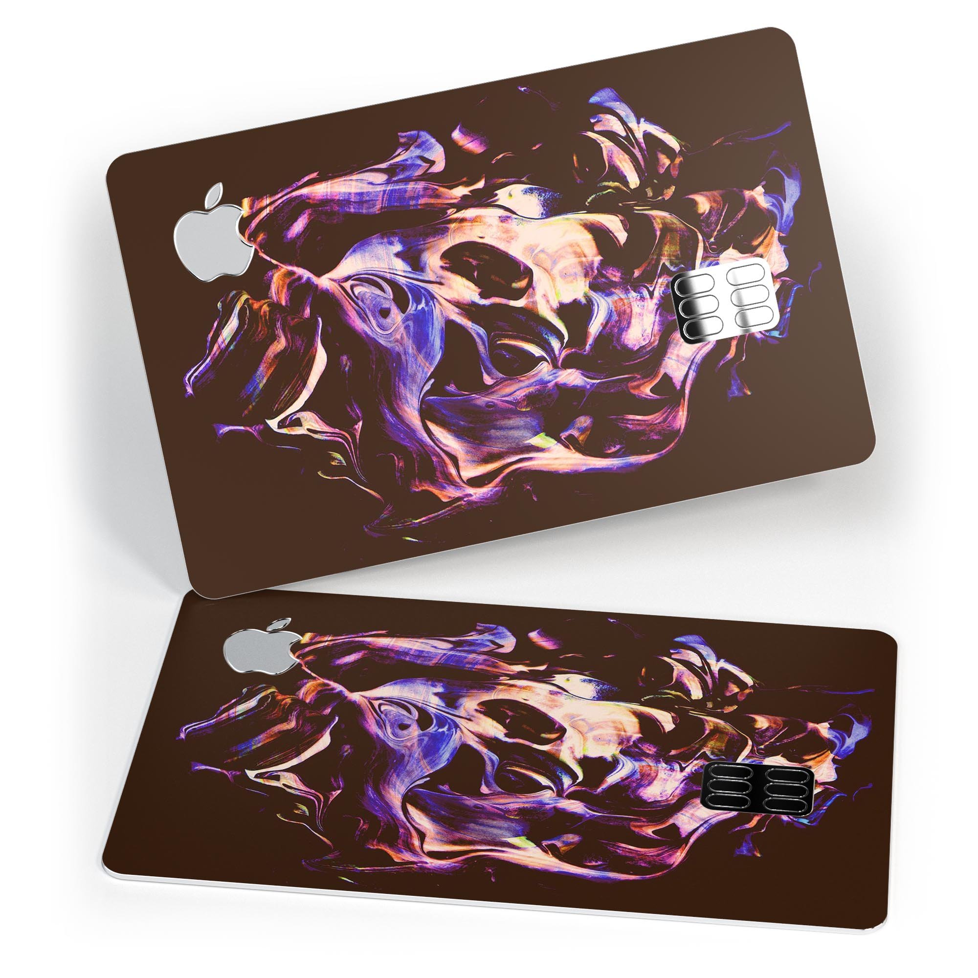 Liquid Abstract Paint Remix V51 skin kit for Apple Card, showcasing vibrant design and premium vinyl material.