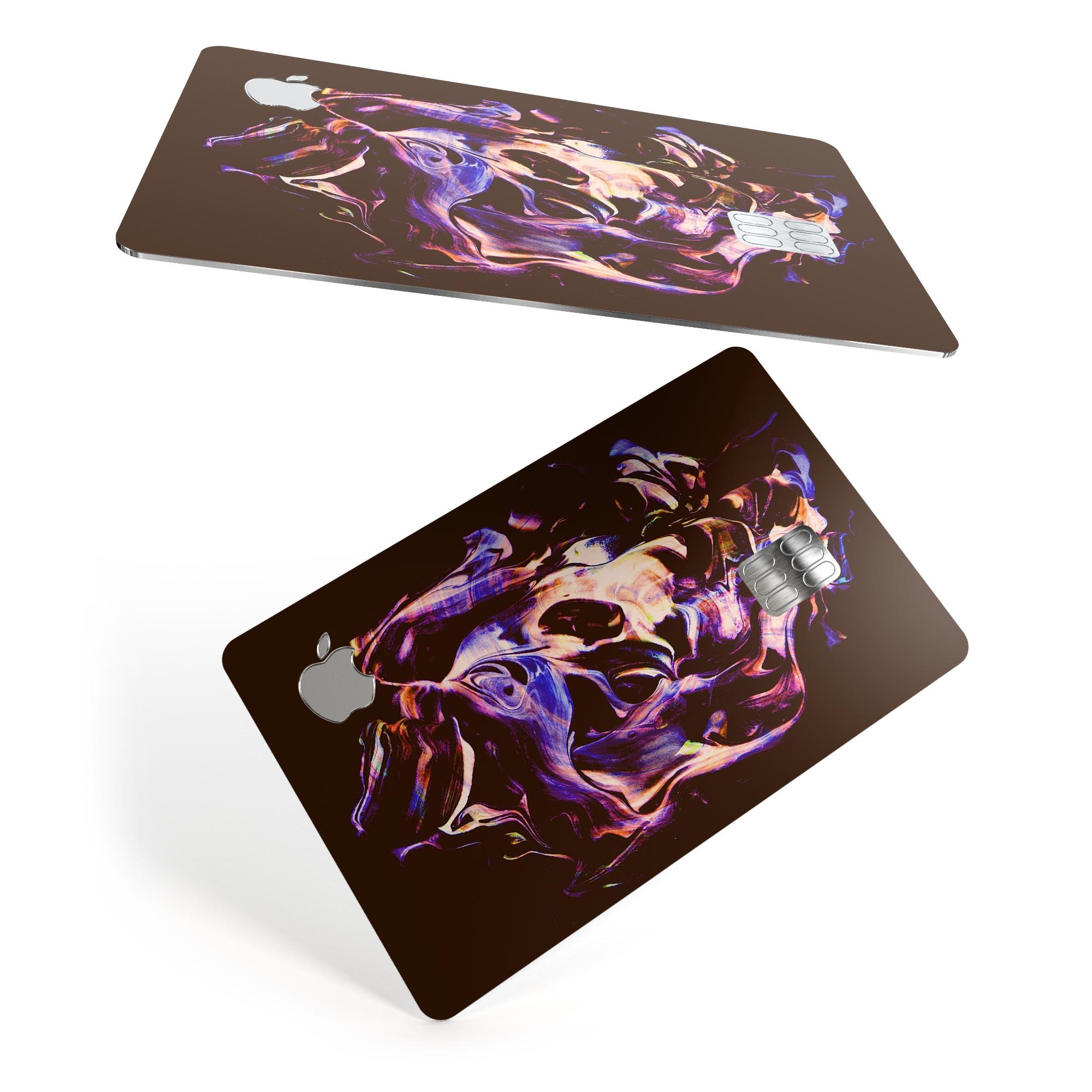 Liquid Abstract Paint Remix V51 skin kit for Apple Card, showcasing vibrant design and premium vinyl material.