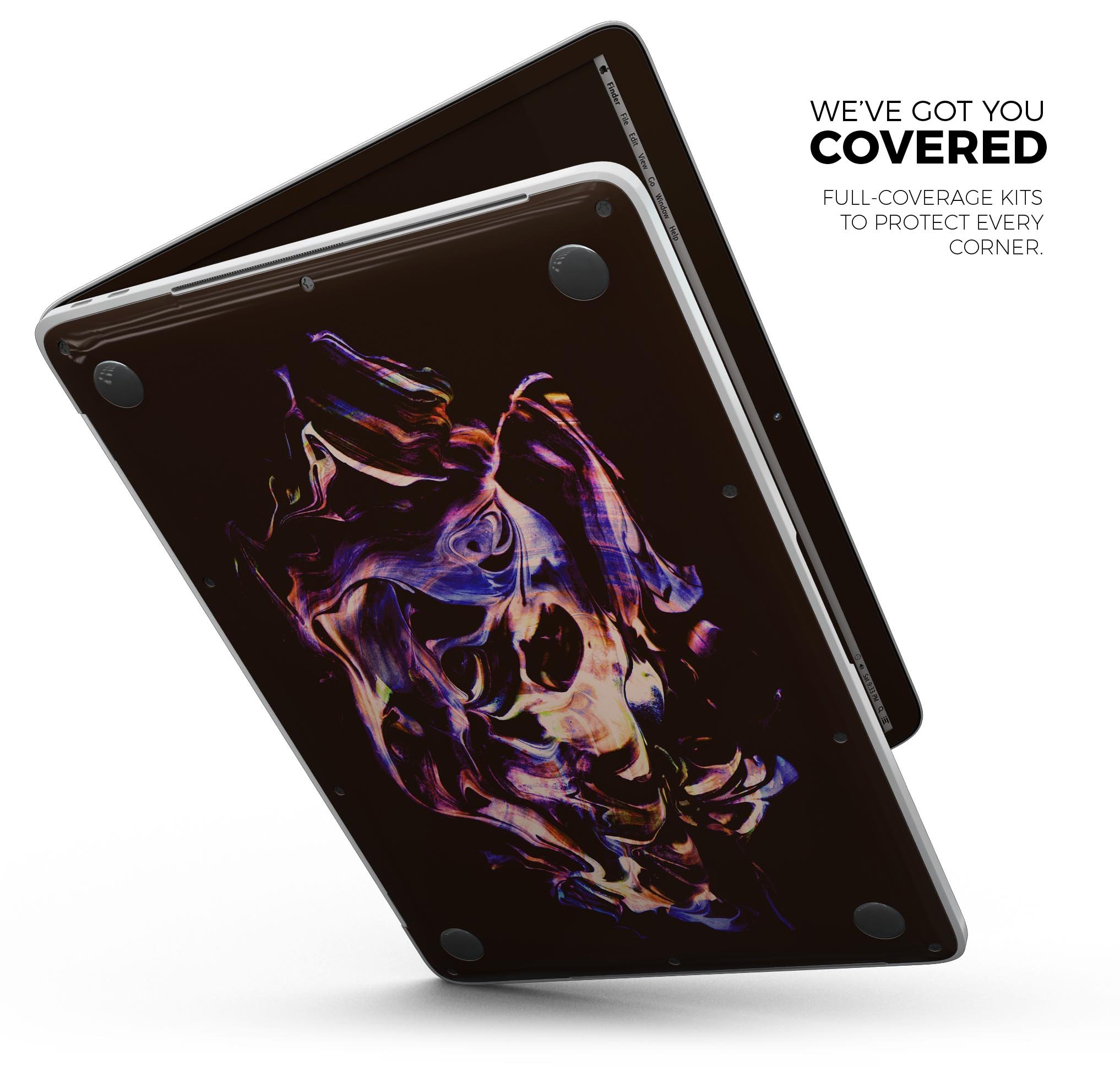 Liquid Abstract Paint Remix V51 skin decal wrap kit for MacBook, showcasing vibrant abstract design and premium vinyl material.