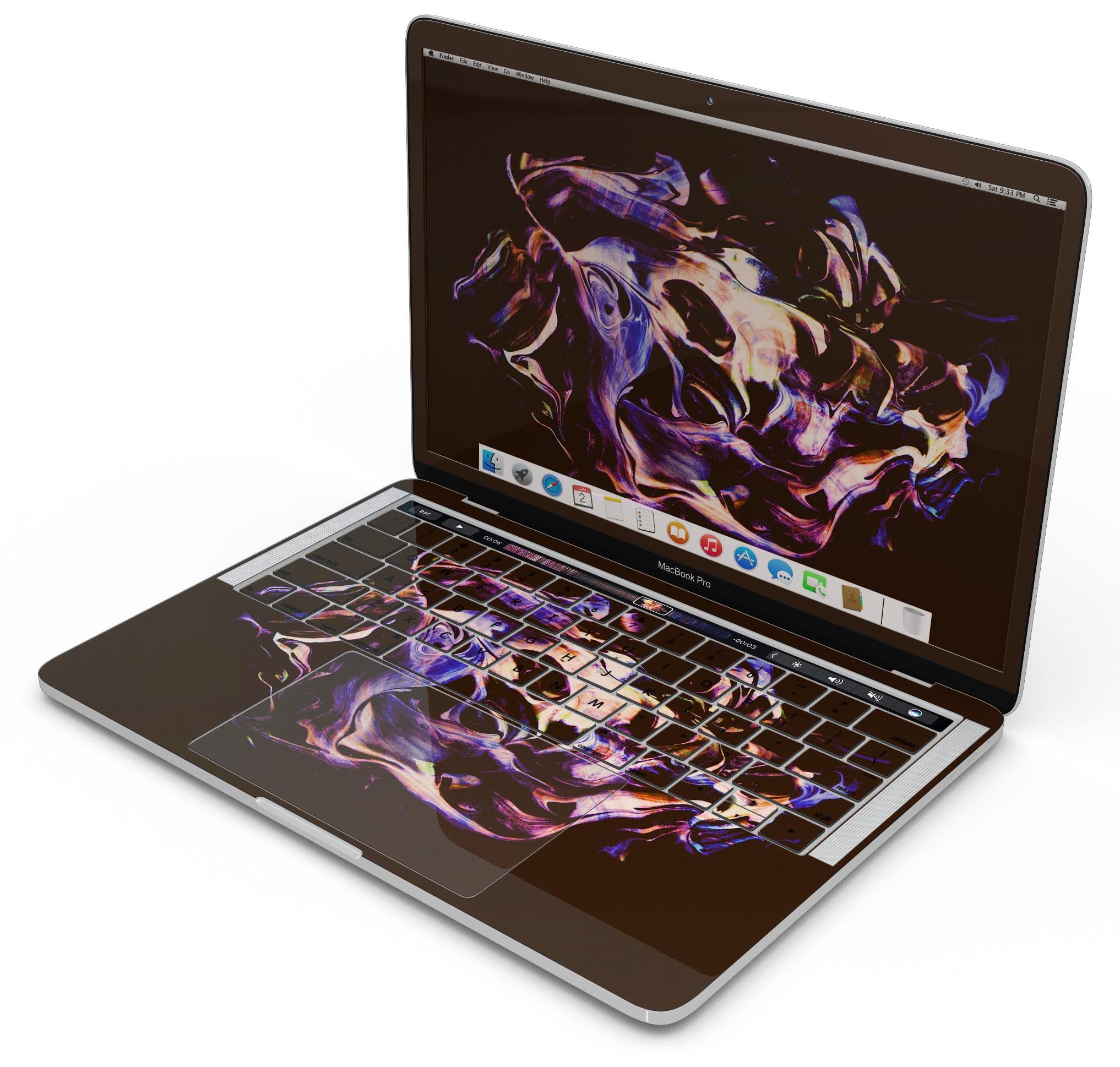 Liquid Abstract Paint Remix V51 skin decal wrap kit for MacBook, showcasing vibrant abstract design and premium vinyl material.