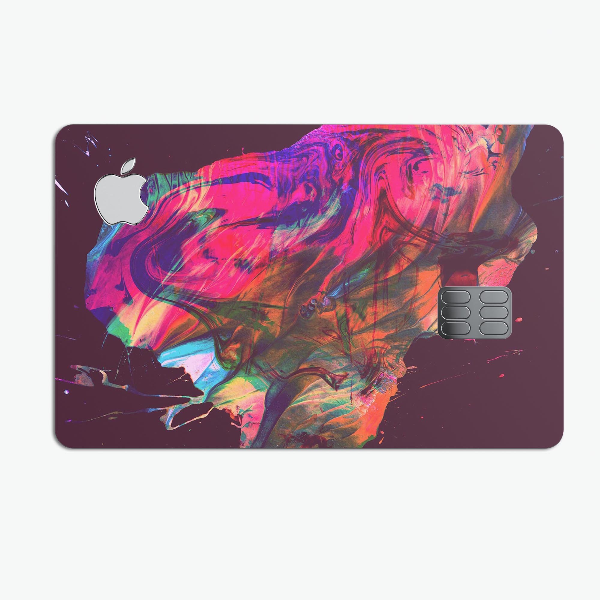 Liquid Abstract Paint Remix V52 skin for Apple Card, showcasing vibrant colors and premium vinyl material.