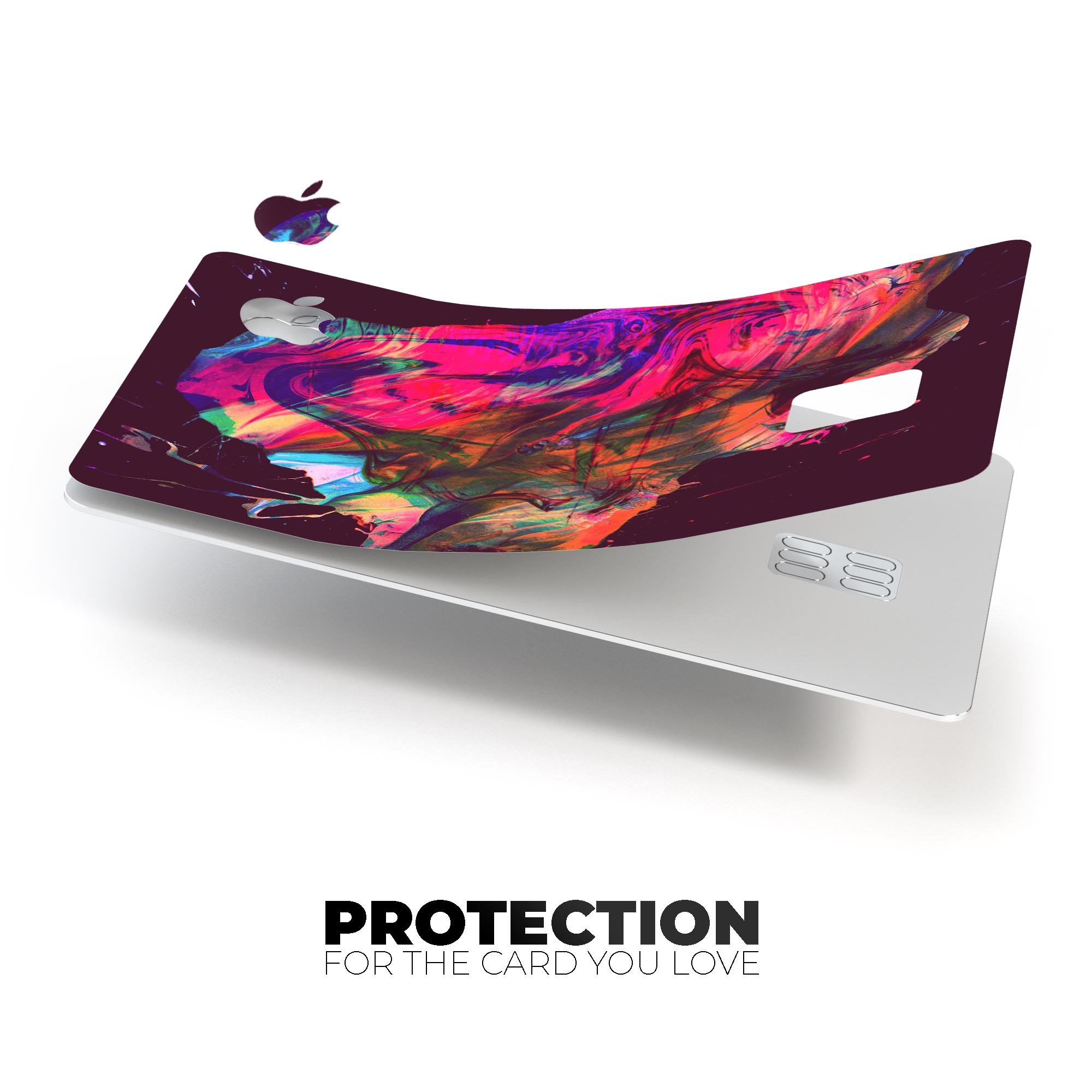 Liquid Abstract Paint Remix V52 skin for Apple Card, showcasing vibrant colors and premium vinyl material.