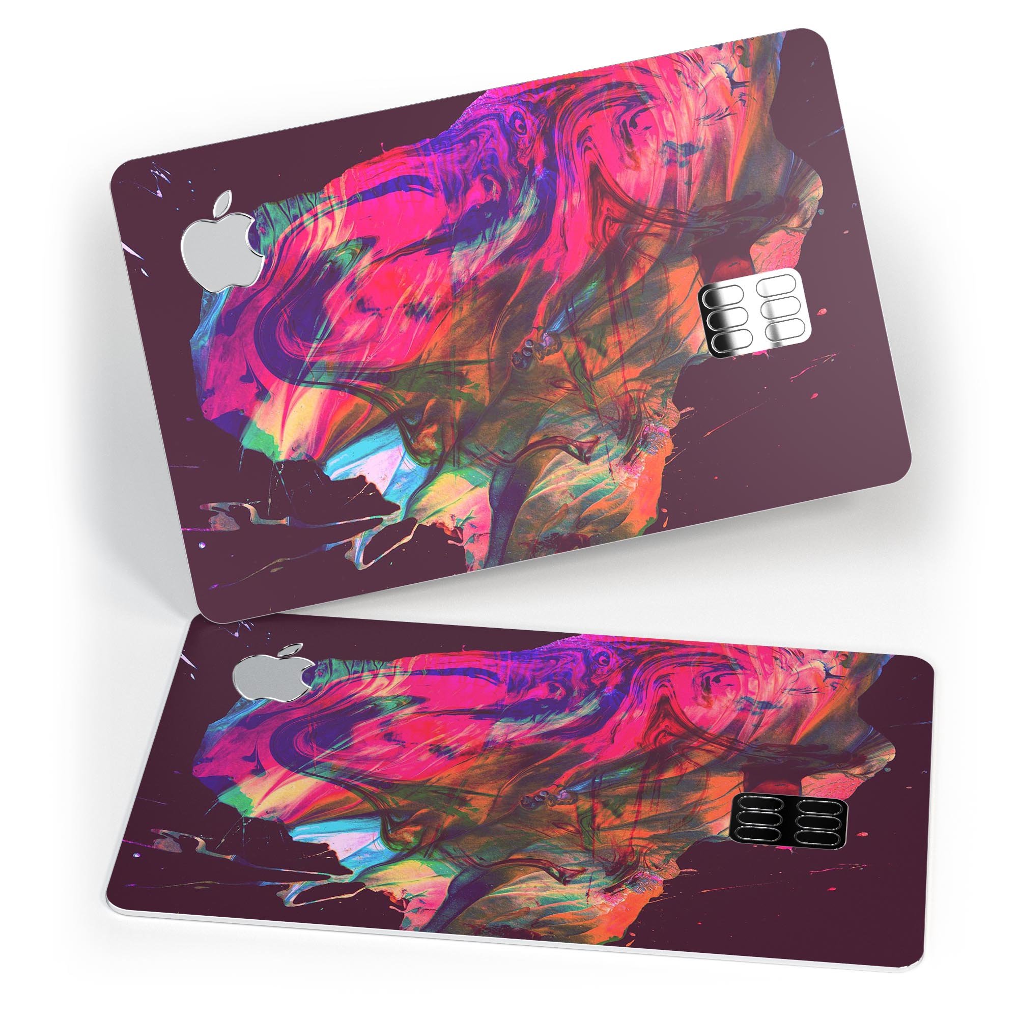 Liquid Abstract Paint Remix V52 skin for Apple Card, showcasing vibrant colors and premium vinyl material.