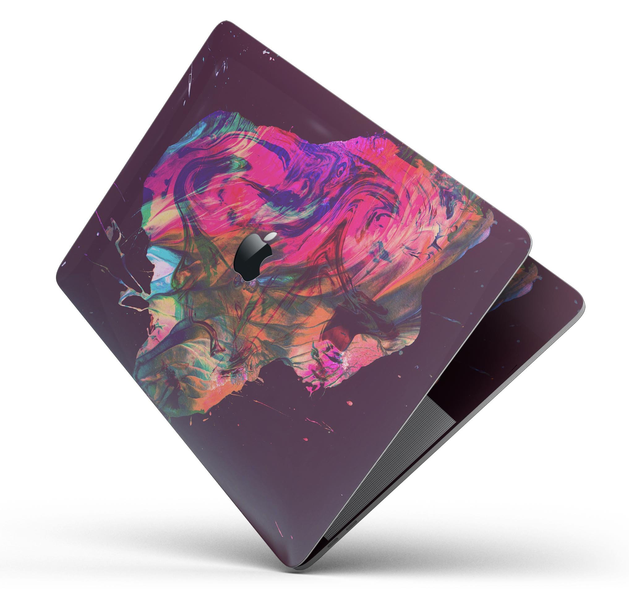 Liquid Abstract Paint Remix V52 skin decal wrap kit for MacBook, showcasing vibrant colors and a sleek design.