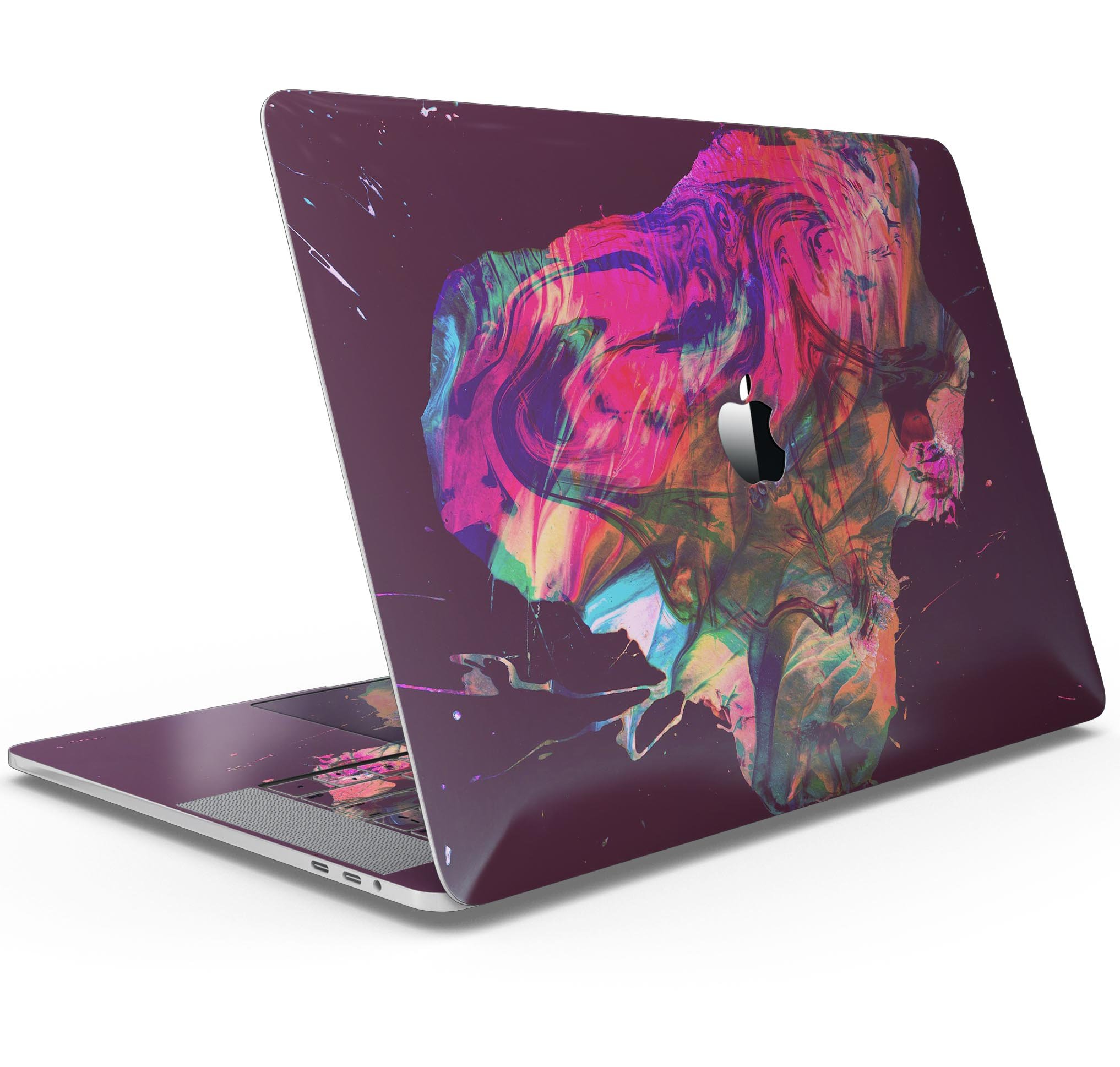 Liquid Abstract Paint Remix V52 skin decal wrap kit for MacBook, showcasing vibrant colors and a sleek design.