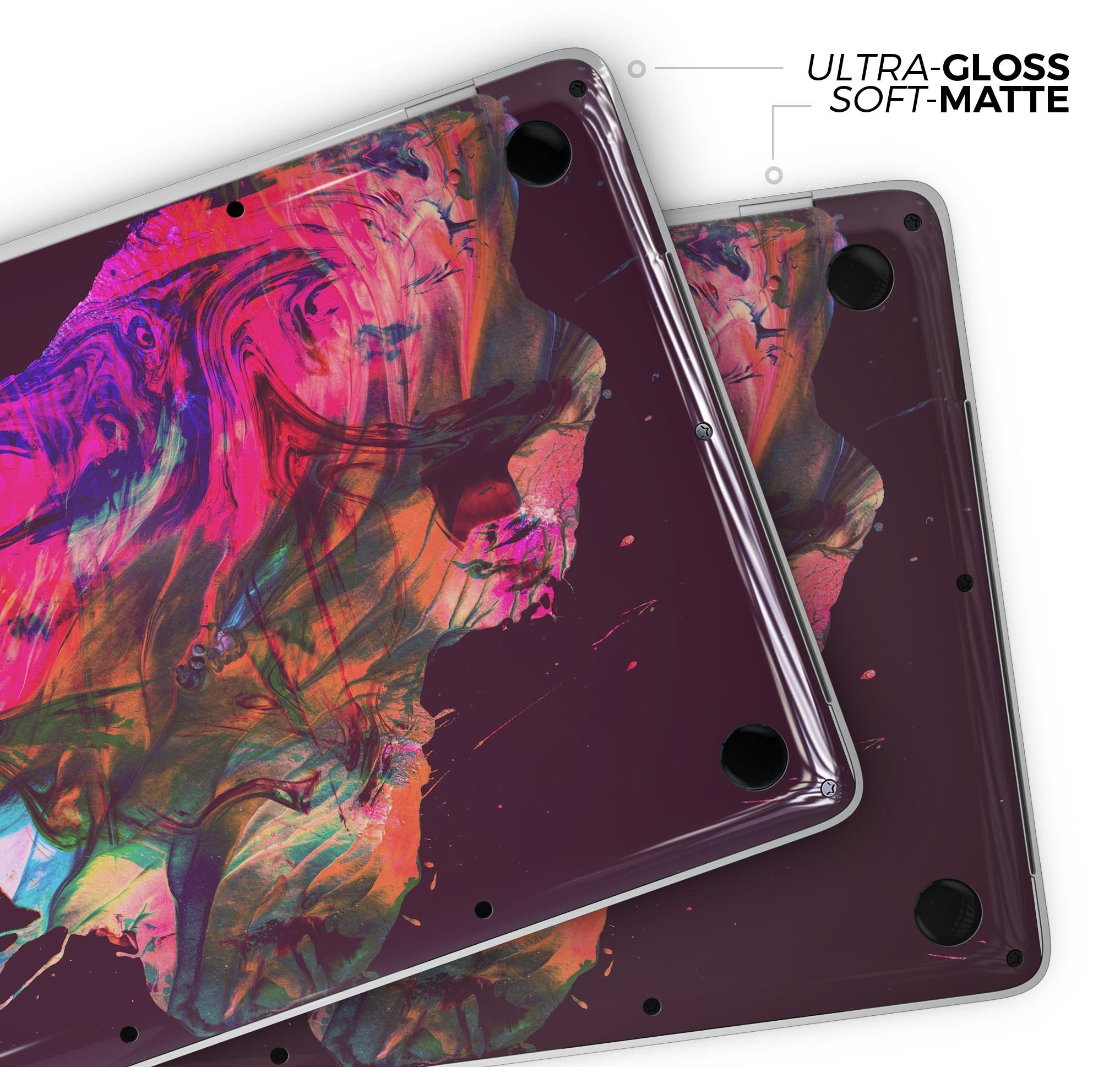 Liquid Abstract Paint Remix V52 skin decal wrap kit for MacBook, showcasing vibrant colors and a sleek design.