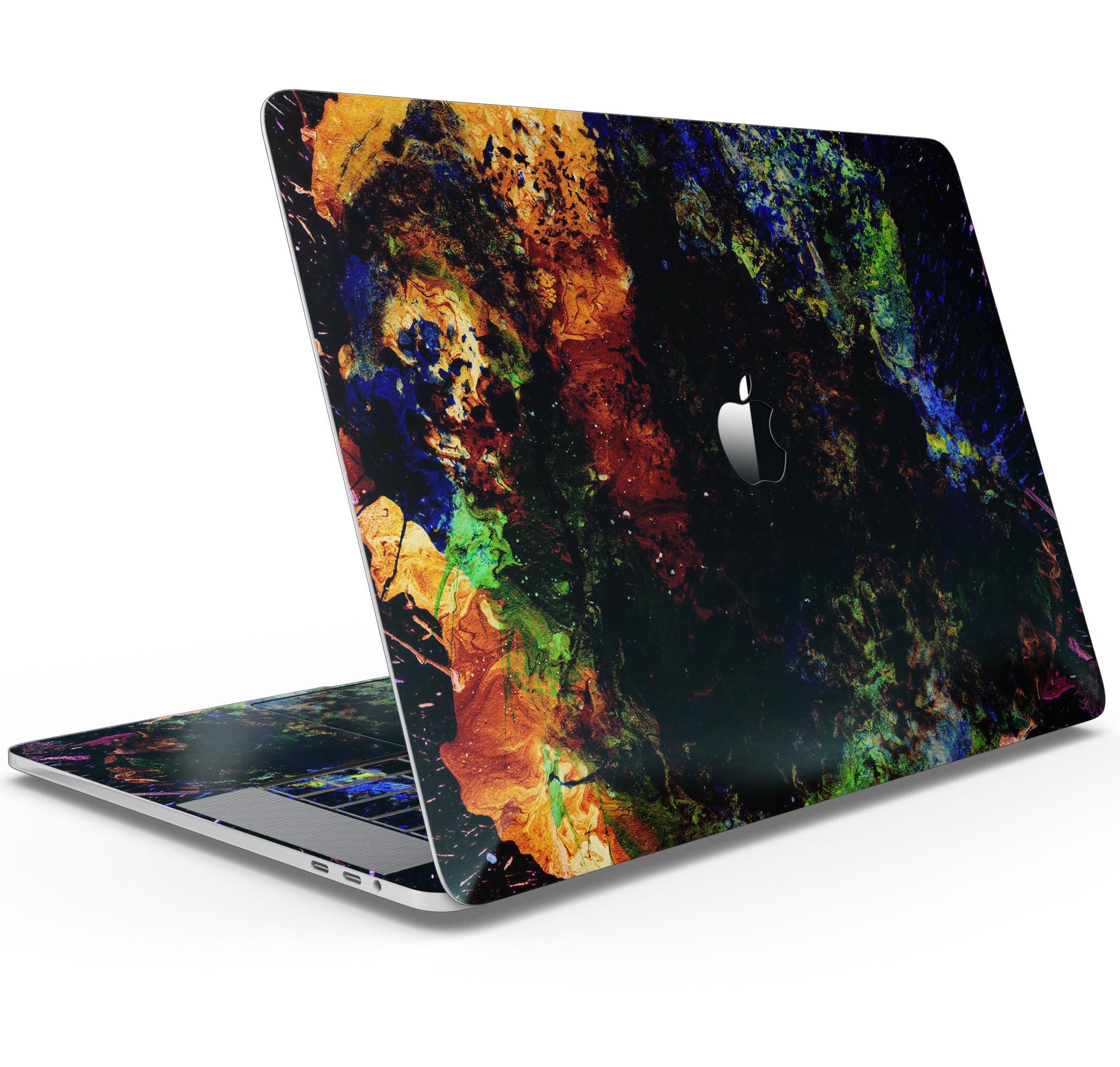 Liquid Abstract Paint Remix V53 skin decal wrap kit for MacBook, showcasing vibrant abstract design and premium vinyl material.