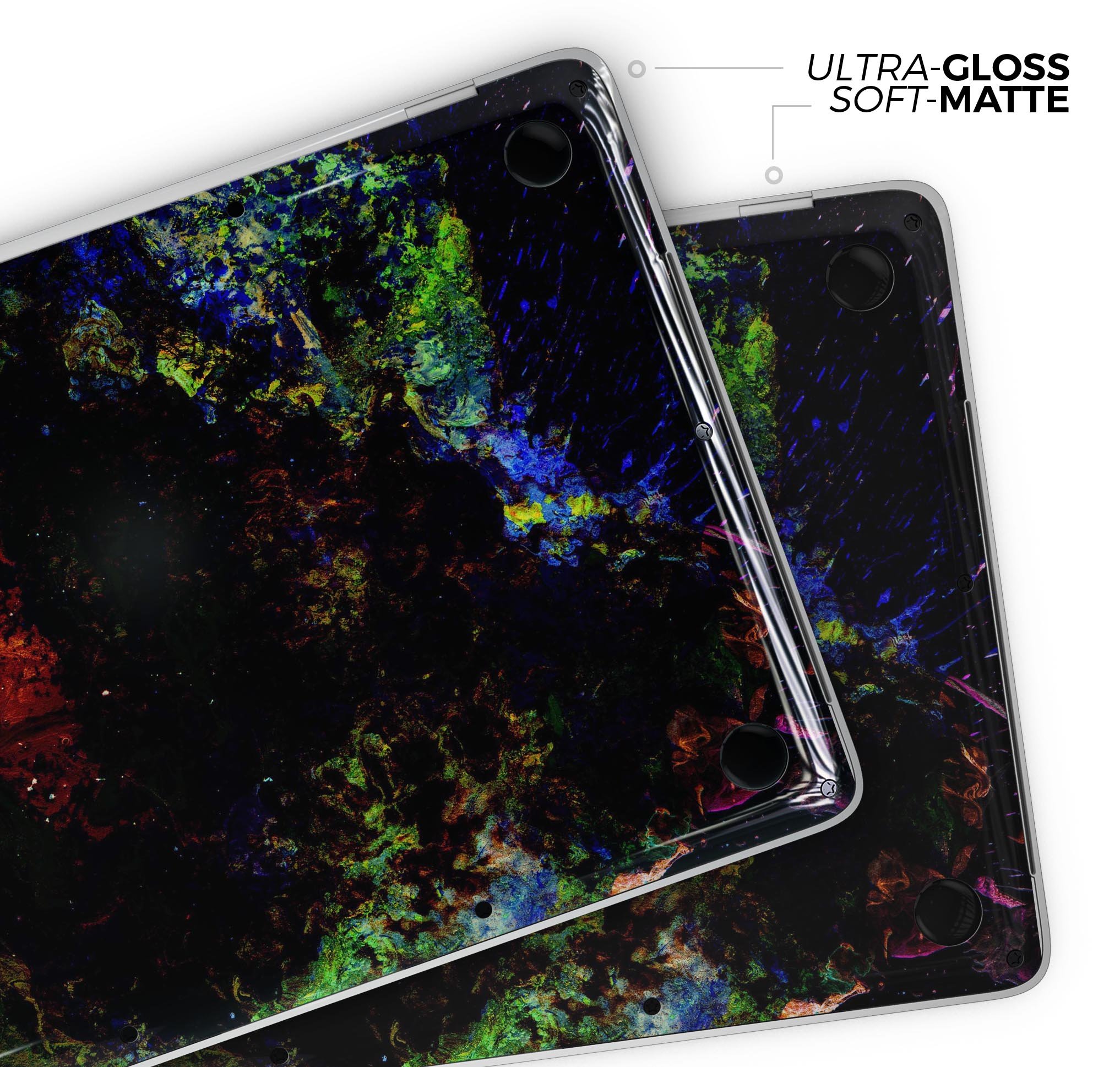 Liquid Abstract Paint Remix V53 skin decal wrap kit for MacBook, showcasing vibrant abstract design and premium vinyl material.