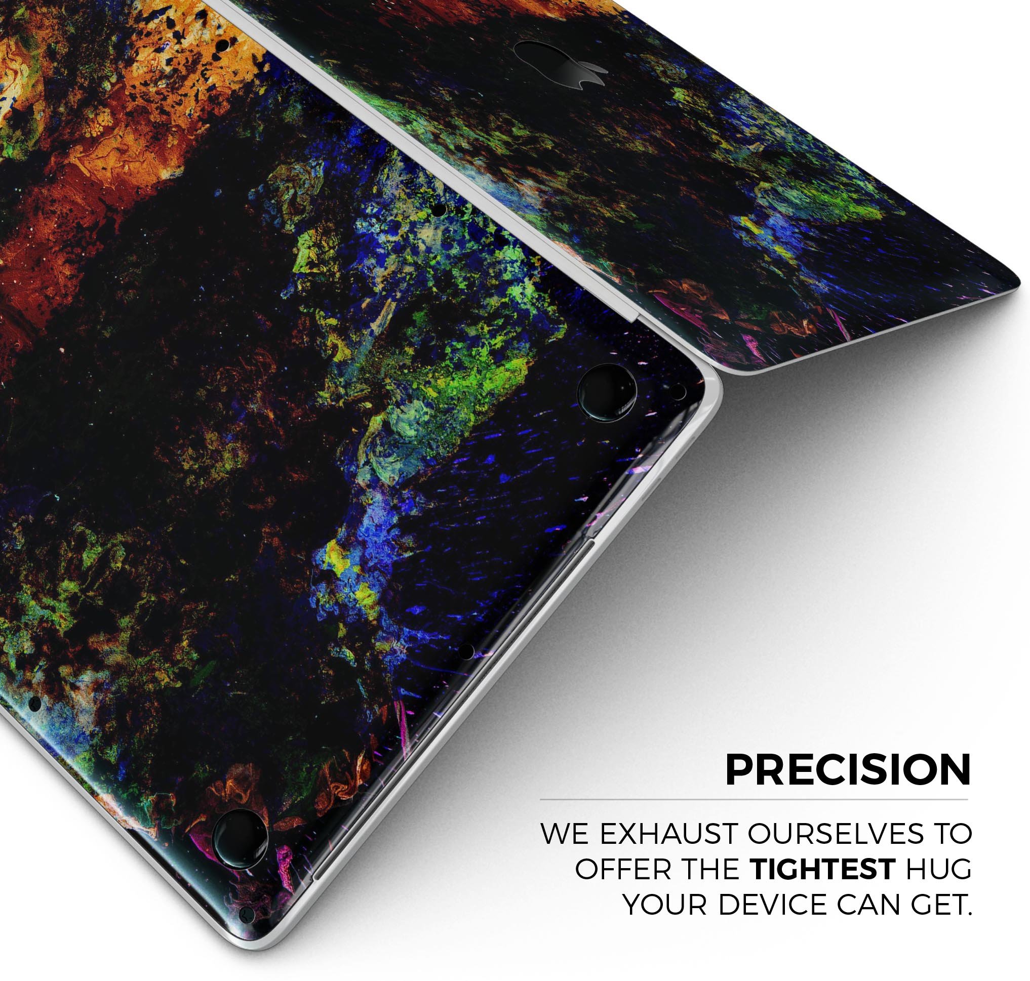 Liquid Abstract Paint Remix V53 skin decal wrap kit for MacBook, showcasing vibrant abstract design and premium vinyl material.