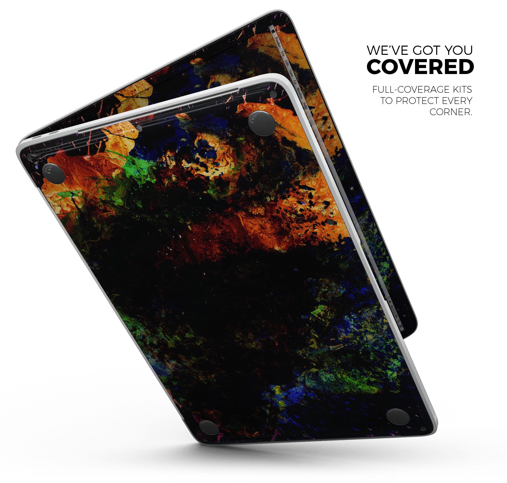 Liquid Abstract Paint Remix V53 skin decal wrap kit for MacBook, showcasing vibrant abstract design and premium vinyl material.