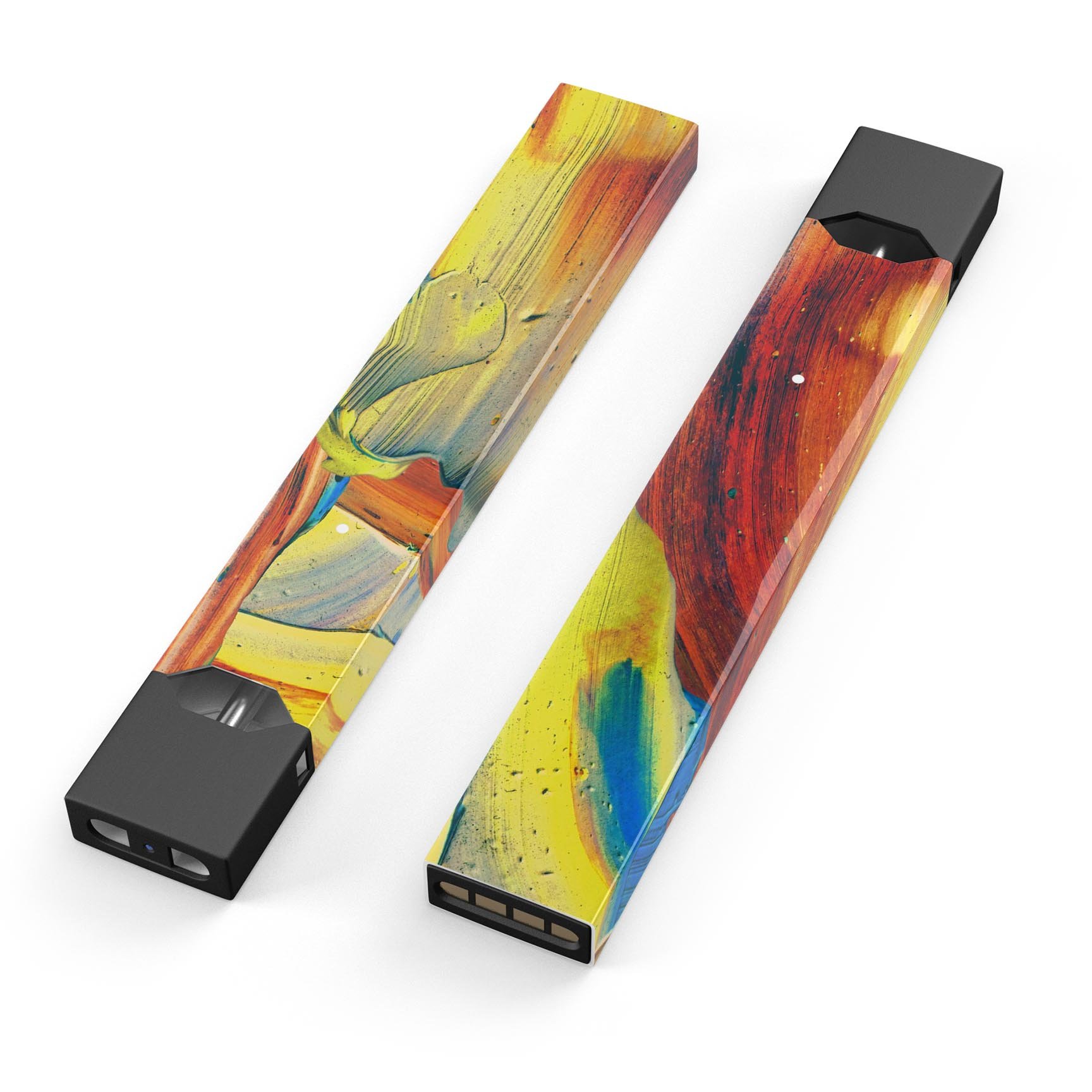 Liquid Abstract Paint Remix V54 skin-wrap for JUUL device, featuring vibrant colors and a sleek design.