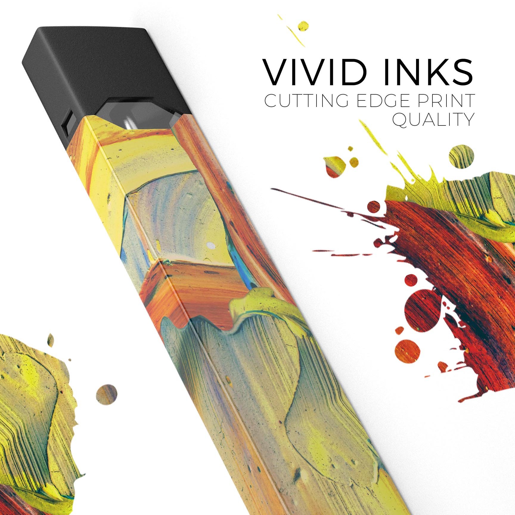 Liquid Abstract Paint Remix V54 skin-wrap for JUUL device, featuring vibrant colors and a sleek design.