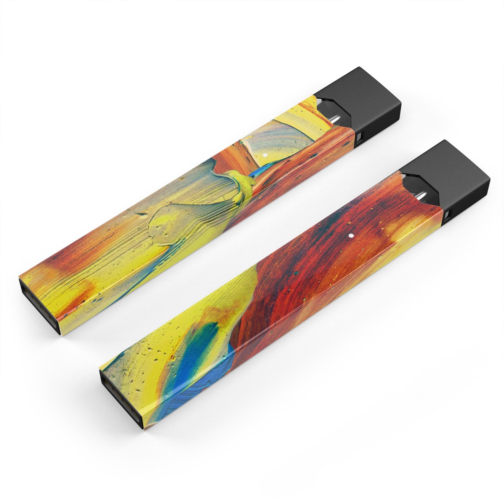 Liquid Abstract Paint Remix V54 skin-wrap for JUUL device, featuring vibrant colors and a sleek design.