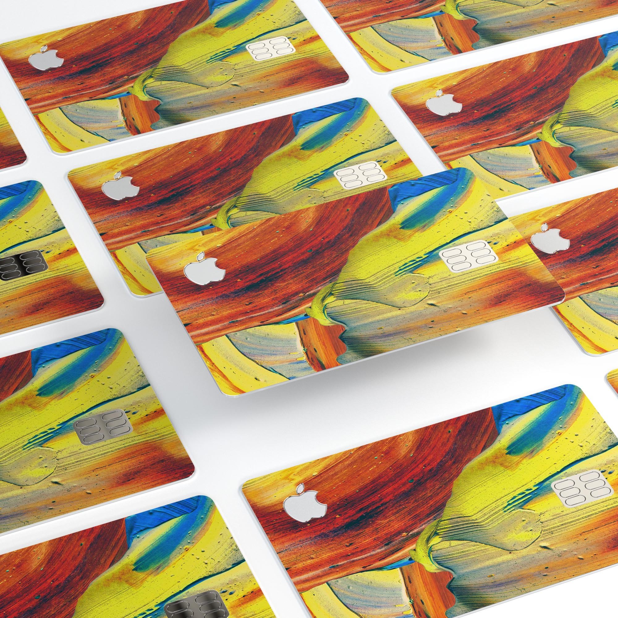 Liquid Abstract Paint Remix V54 skin for Apple Card, showcasing vibrant colors and premium vinyl material.