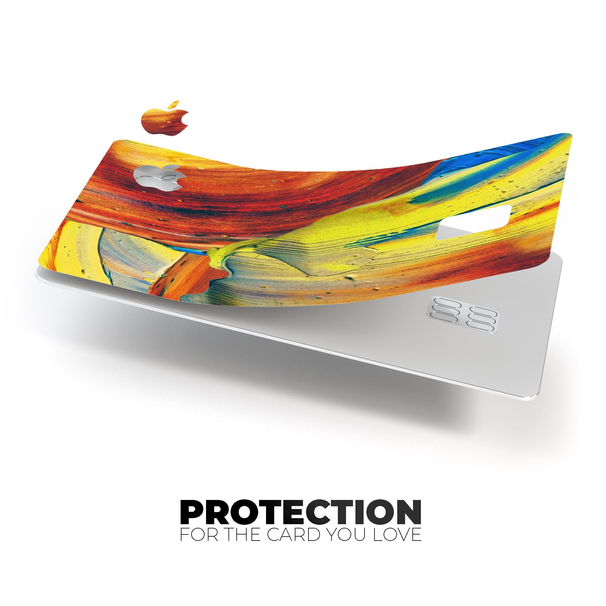 Liquid Abstract Paint Remix V54 skin for Apple Card, showcasing vibrant colors and premium vinyl material.