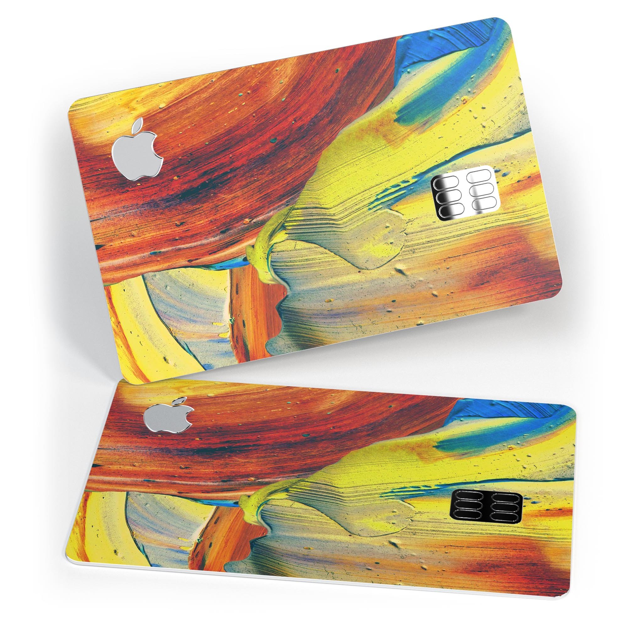 Liquid Abstract Paint Remix V54 skin for Apple Card, showcasing vibrant colors and premium vinyl material.