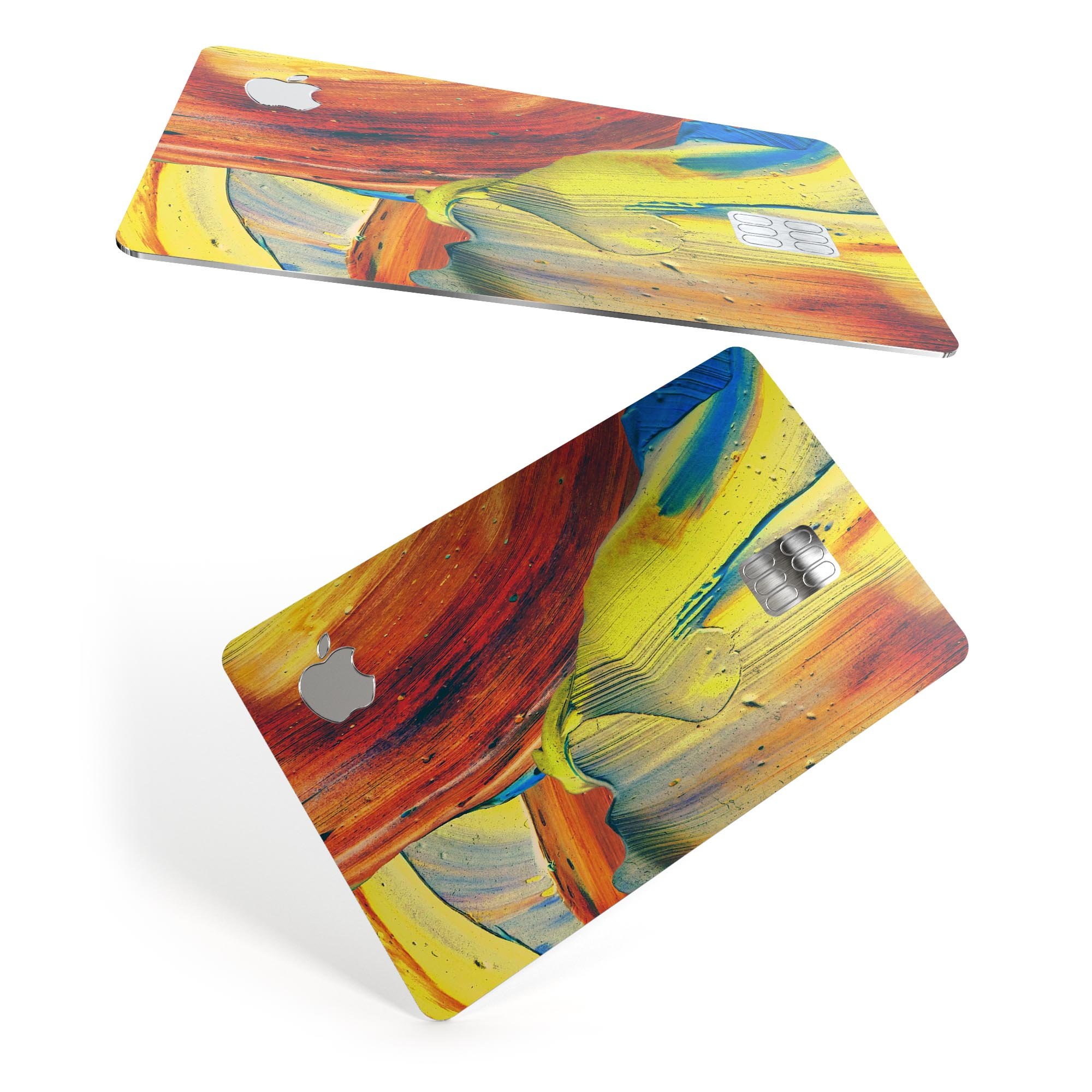 Liquid Abstract Paint Remix V54 skin for Apple Card, showcasing vibrant colors and premium vinyl material.