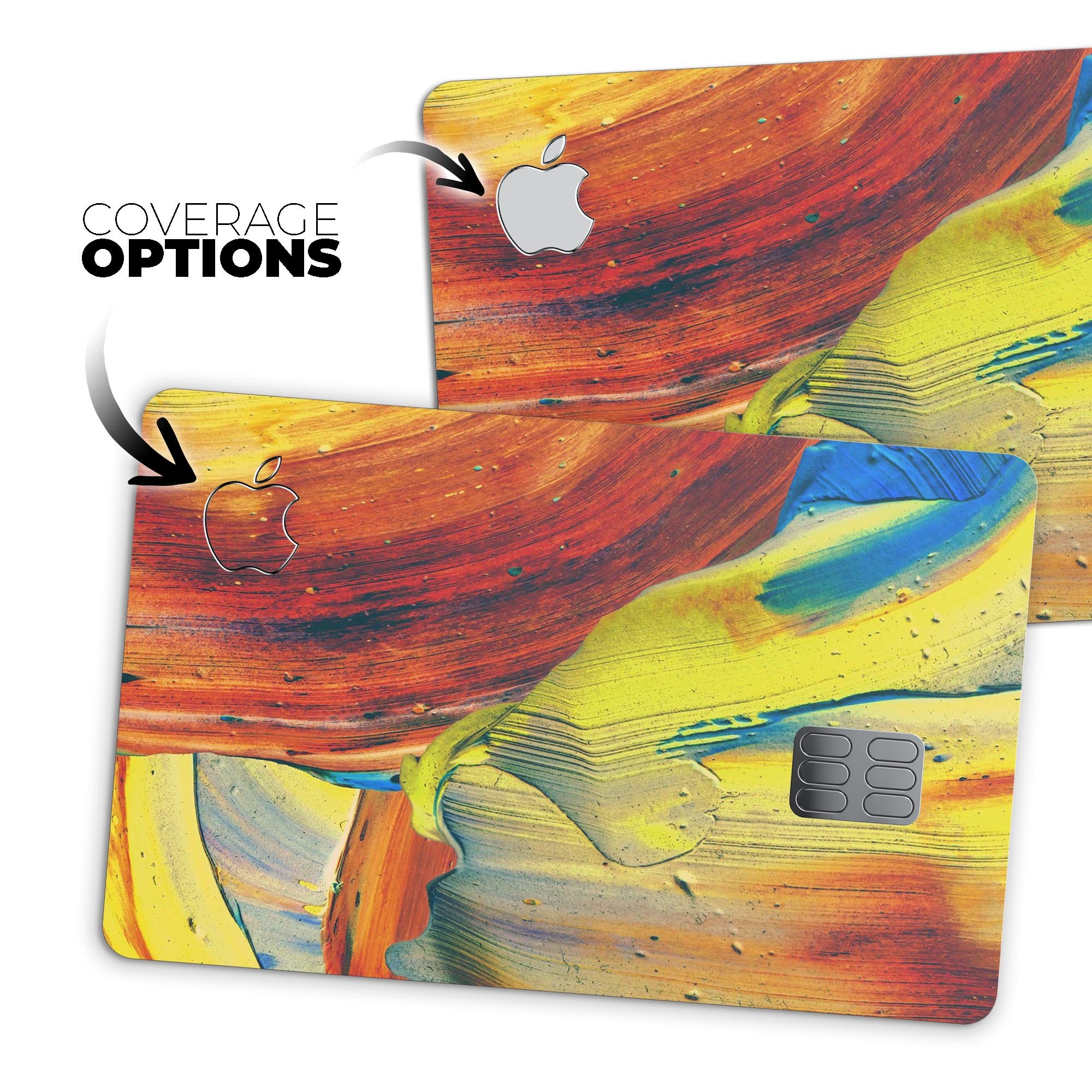 Liquid Abstract Paint Remix V54 skin for Apple Card, showcasing vibrant colors and premium vinyl material.