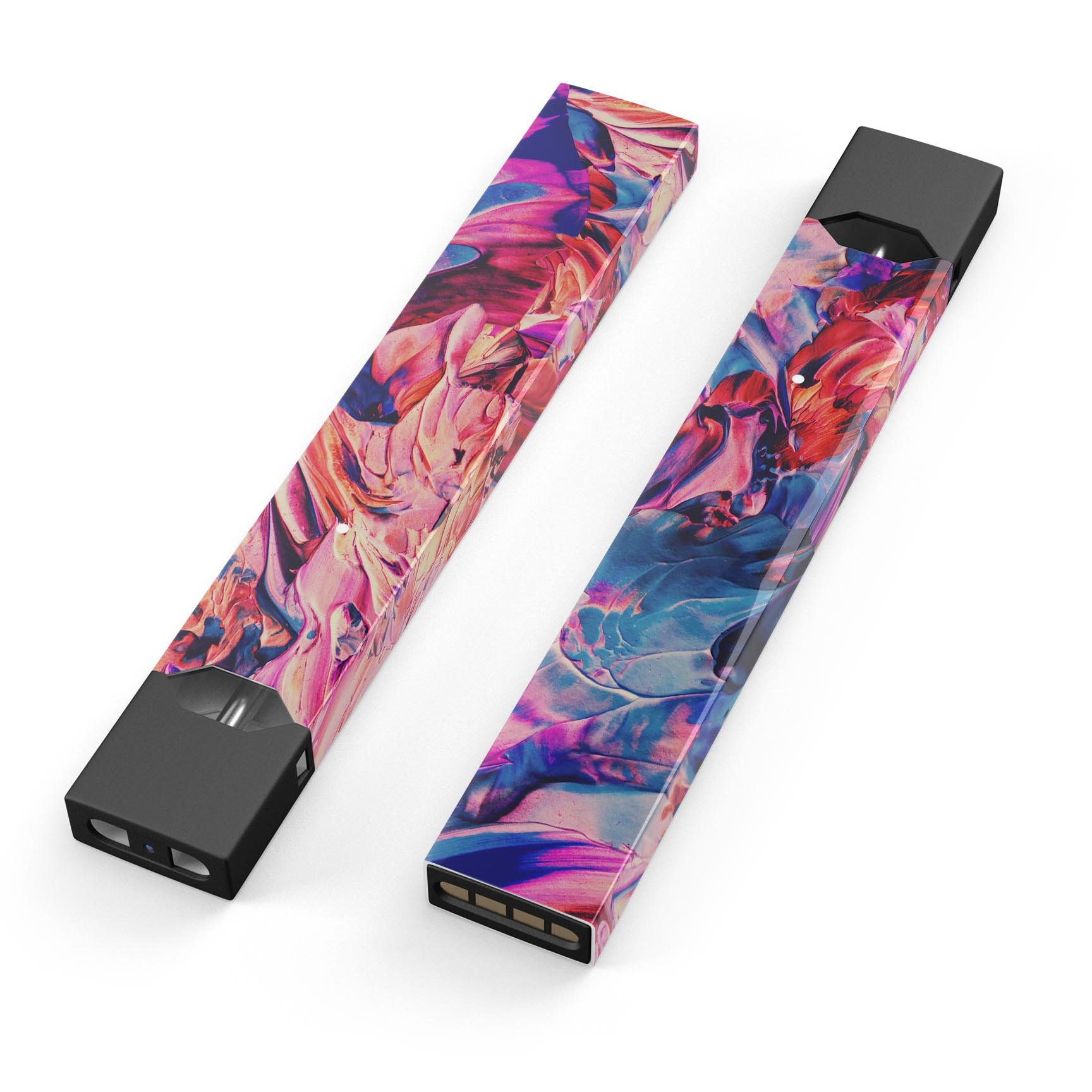 Liquid Abstract Paint Remix V56 skin-wrap for JUUL device, showcasing vibrant colors and a sleek design.