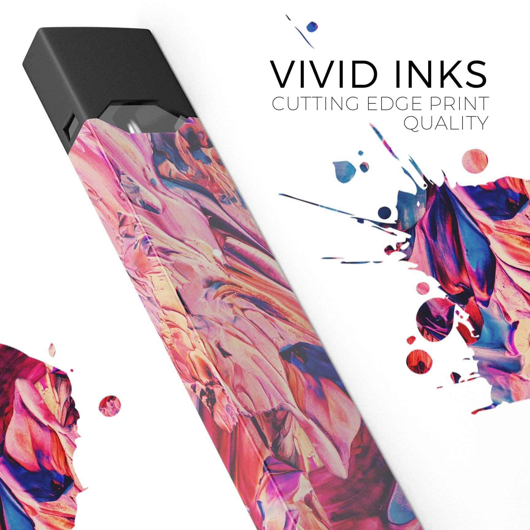 Liquid Abstract Paint Remix V56 skin-wrap for JUUL device, showcasing vibrant colors and a sleek design.