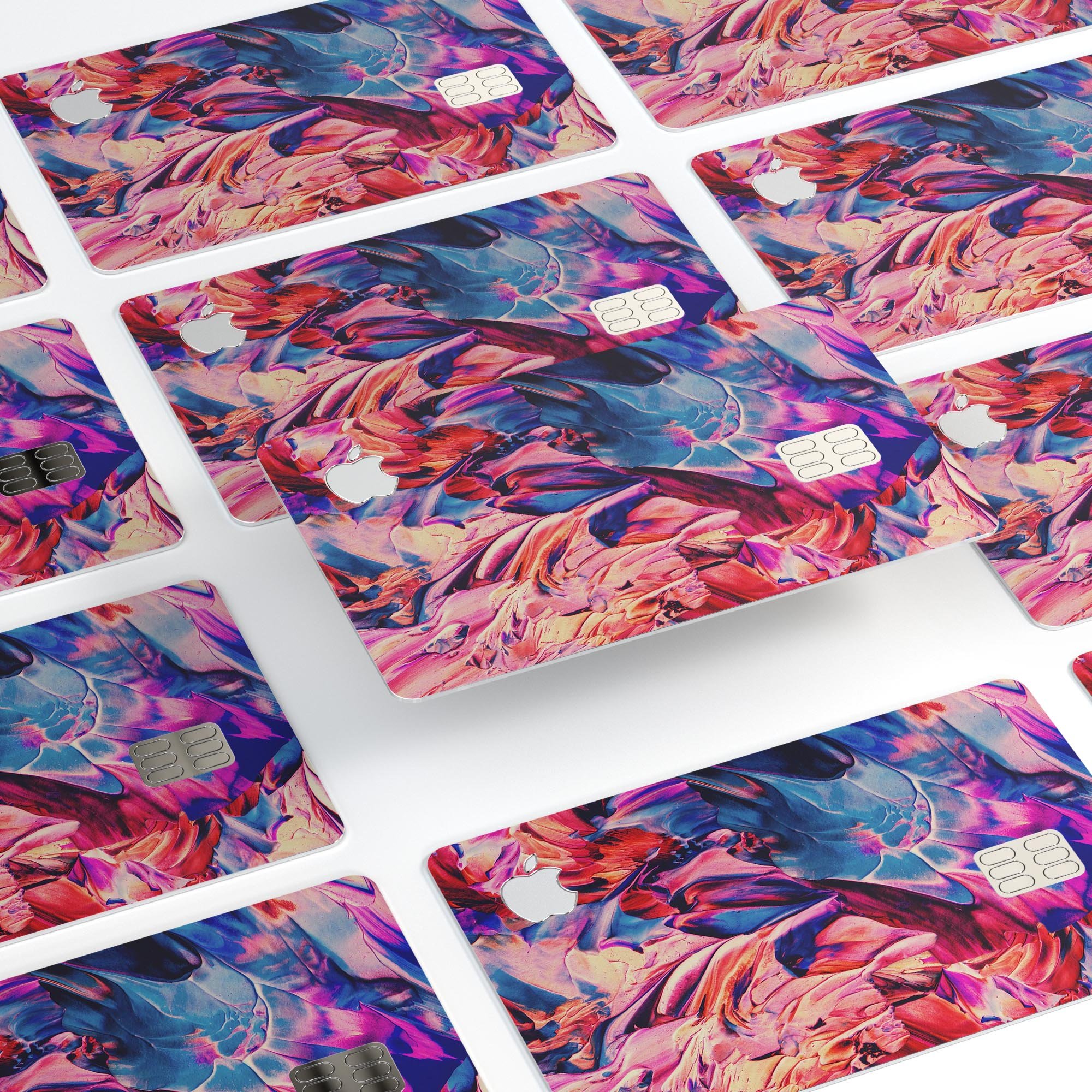 Liquid Abstract Paint Remix V56 skin for Apple Card, showcasing vibrant colors and a sleek design.