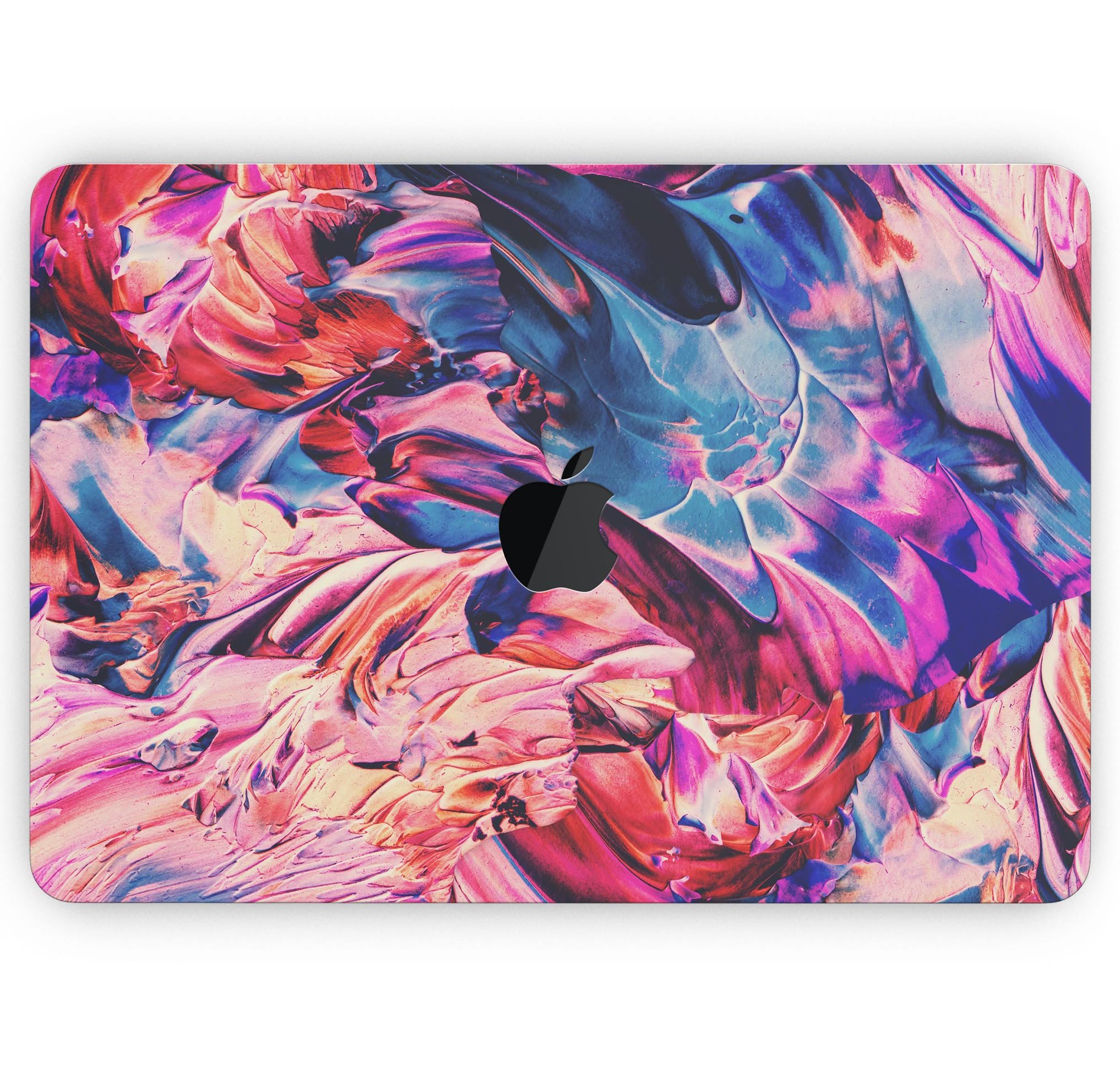 Liquid Abstract Paint Remix V56 skin decal wrap kit for MacBook, showcasing vibrant colors and a sleek design.