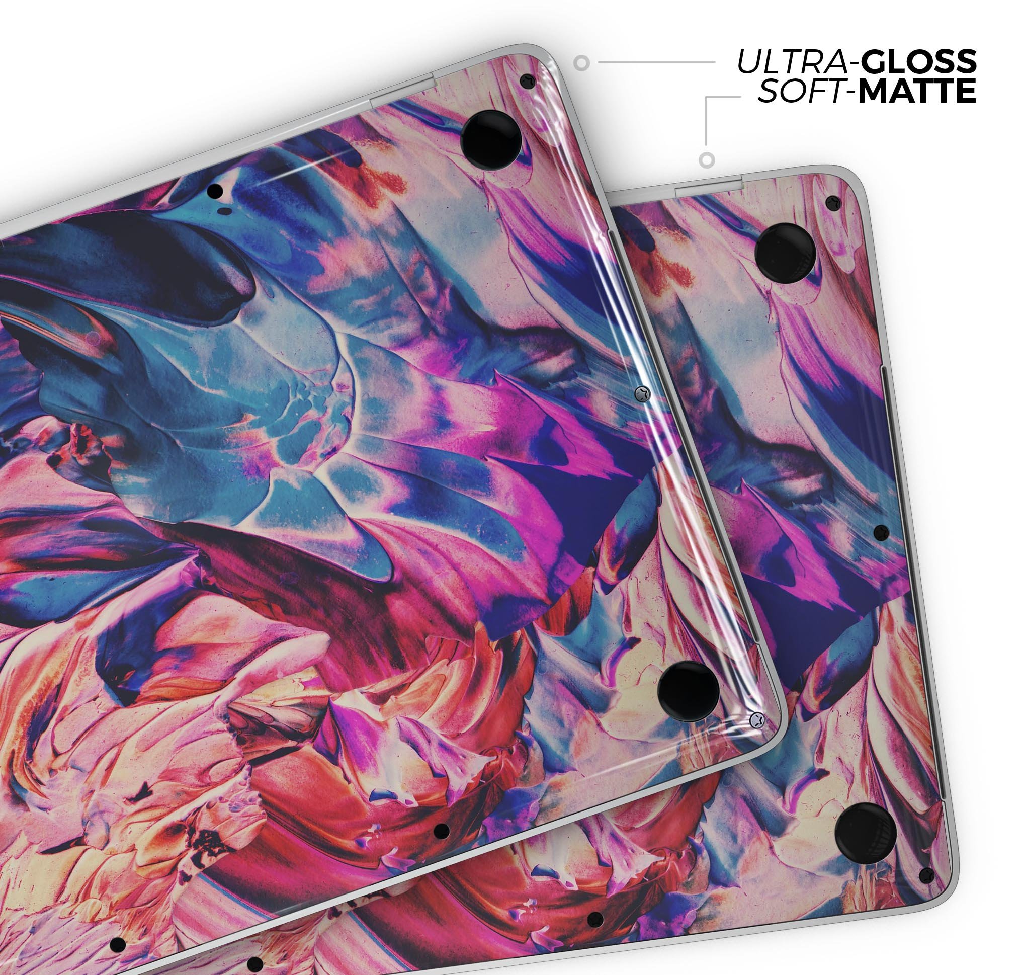 Liquid Abstract Paint Remix V56 skin decal wrap kit for MacBook, showcasing vibrant colors and a sleek design.