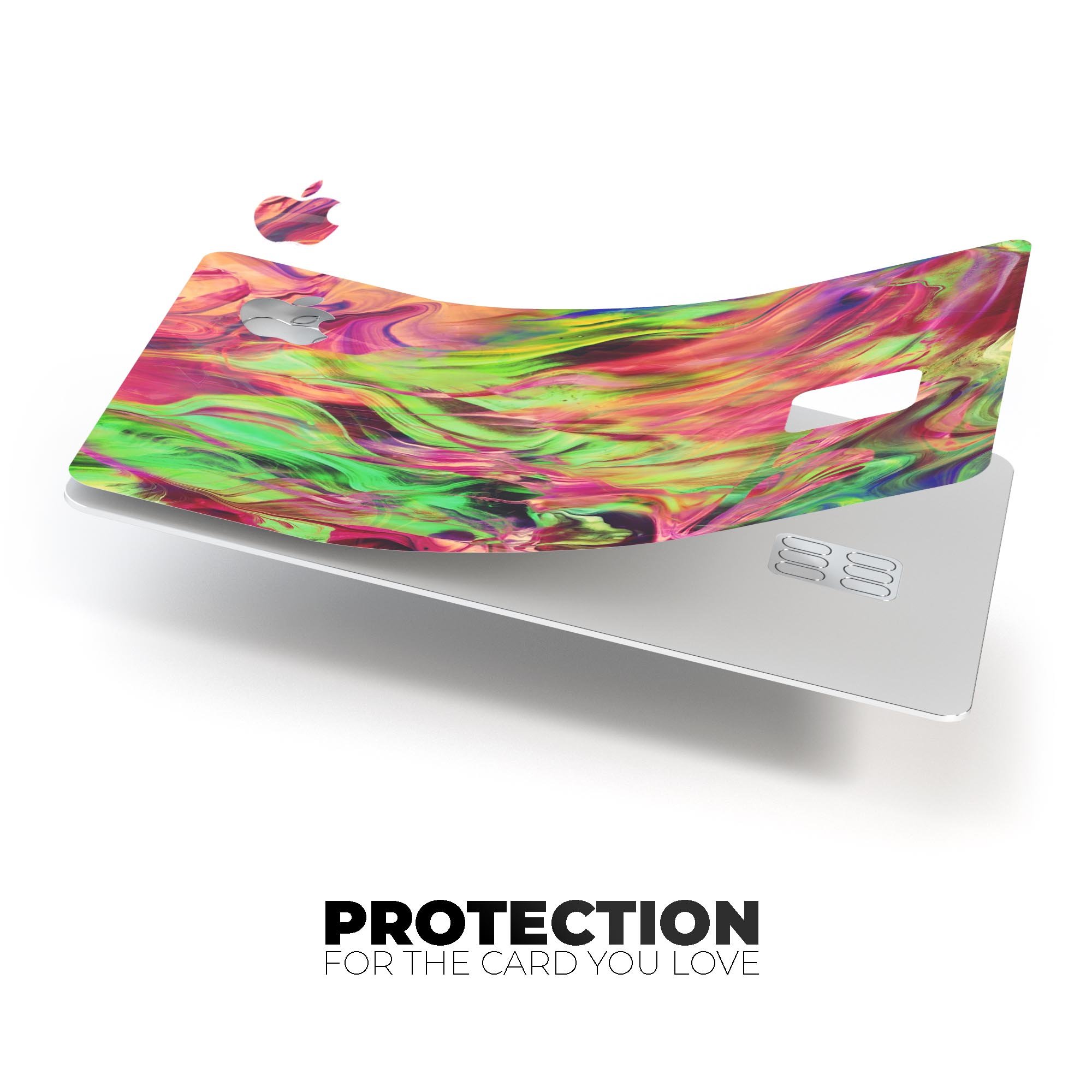 Liquid Abstract Paint Remix V58 skin for Apple Card, showcasing vibrant colors and premium vinyl material.