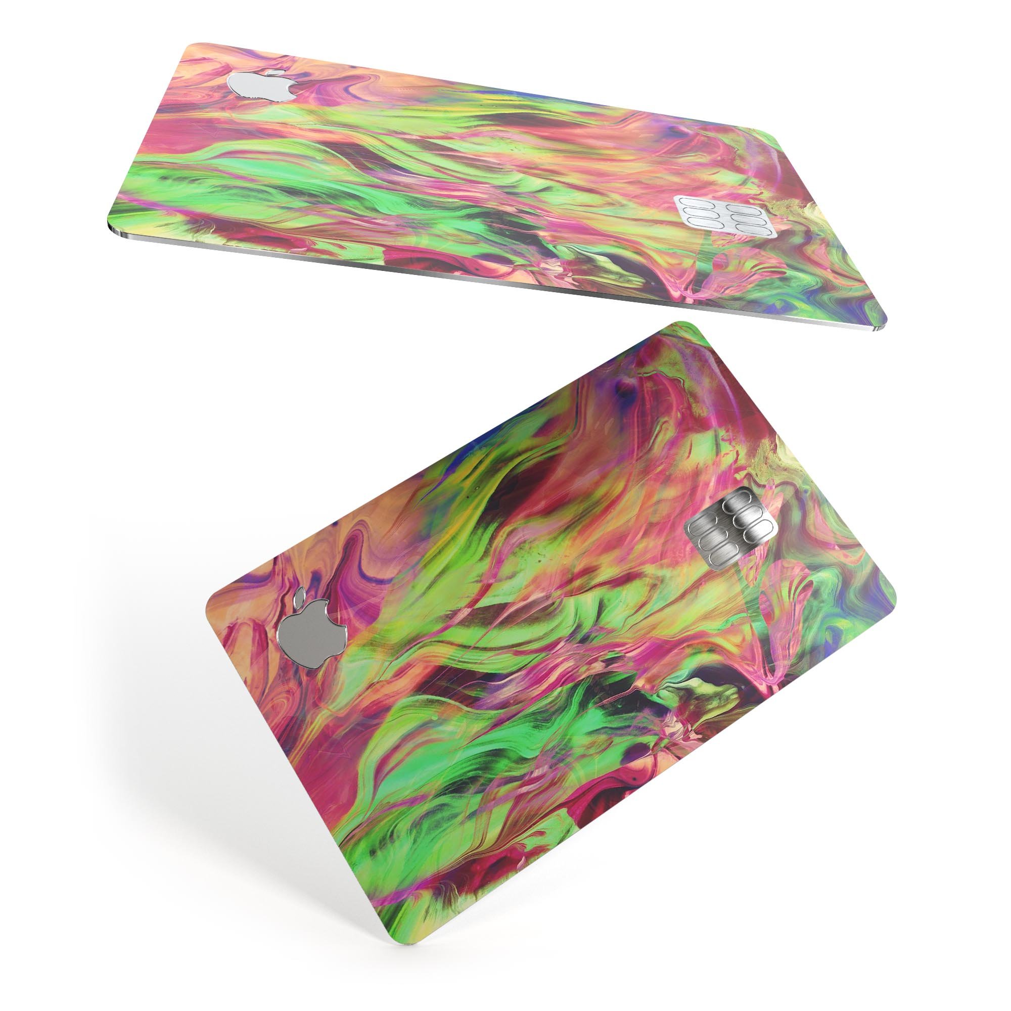 Liquid Abstract Paint Remix V58 skin for Apple Card, showcasing vibrant colors and premium vinyl material.