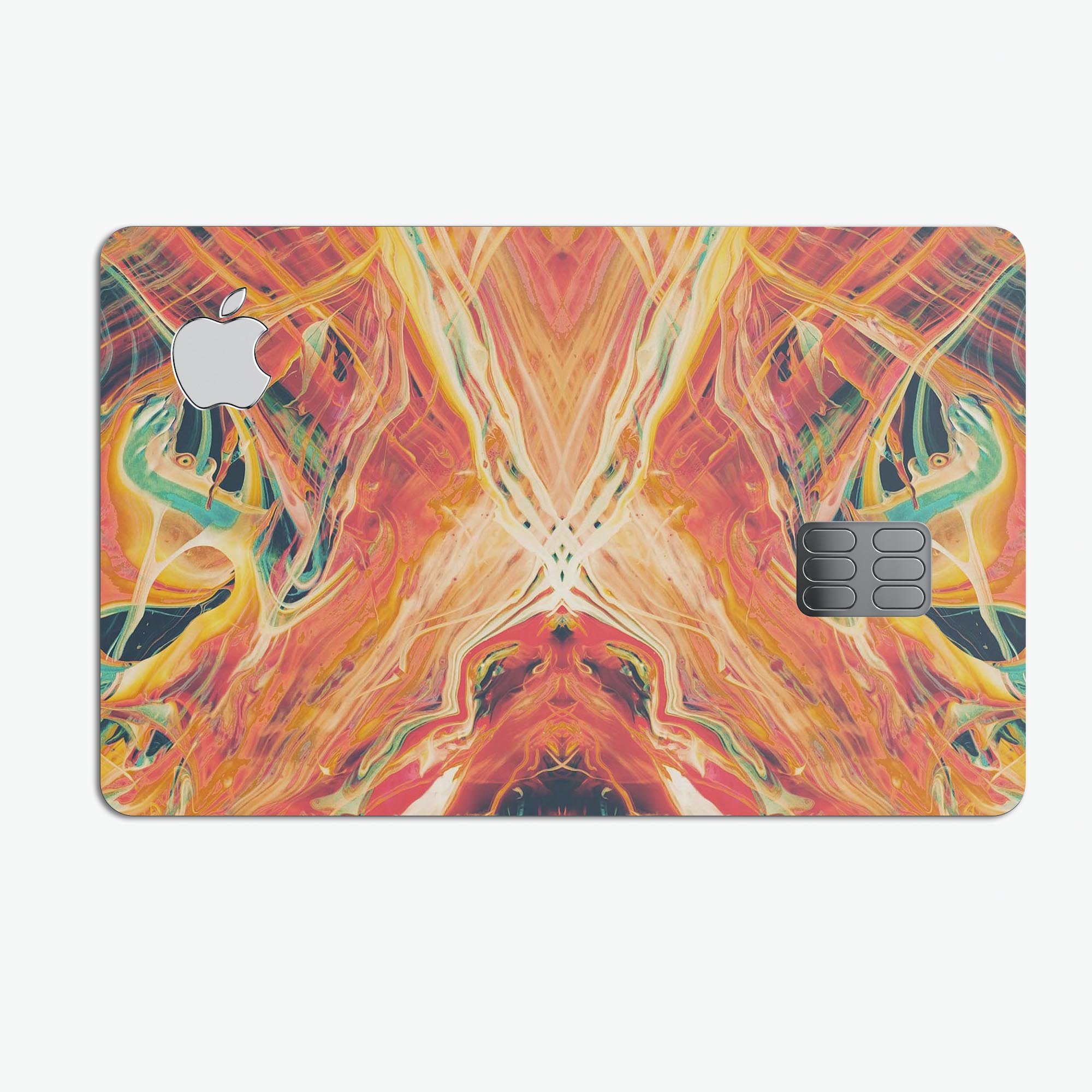 Liquid Abstract Paint Remix V59 skin for Apple Card, showcasing vibrant design and premium vinyl material.