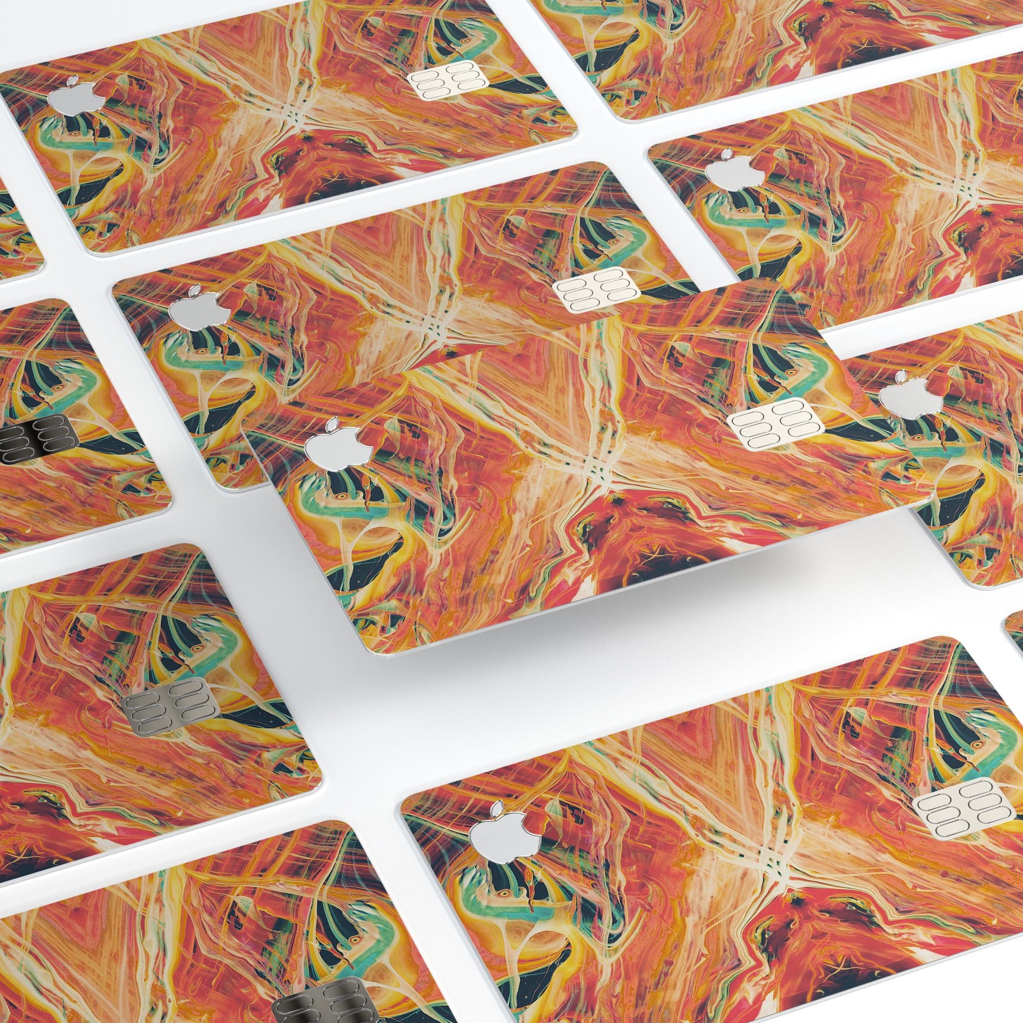 Liquid Abstract Paint Remix V59 skin for Apple Card, showcasing vibrant design and premium vinyl material.