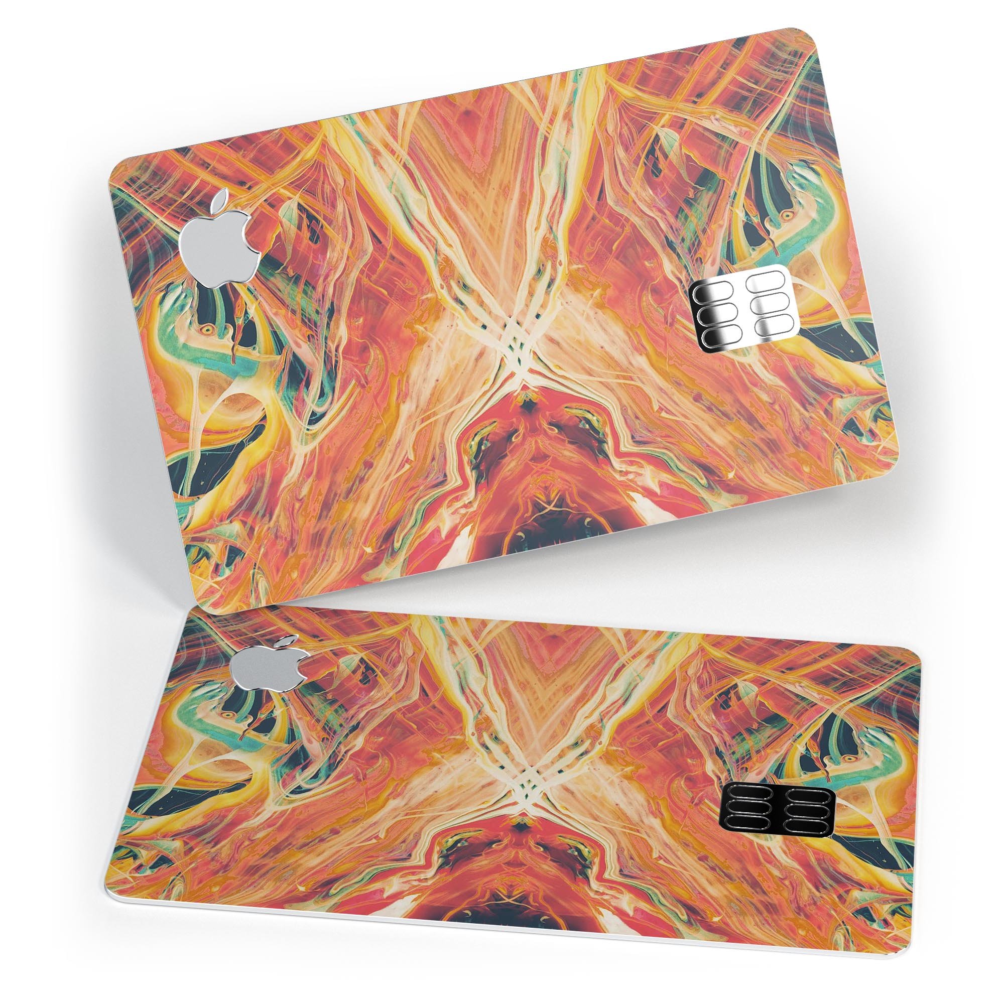 Liquid Abstract Paint Remix V59 skin for Apple Card, showcasing vibrant design and premium vinyl material.