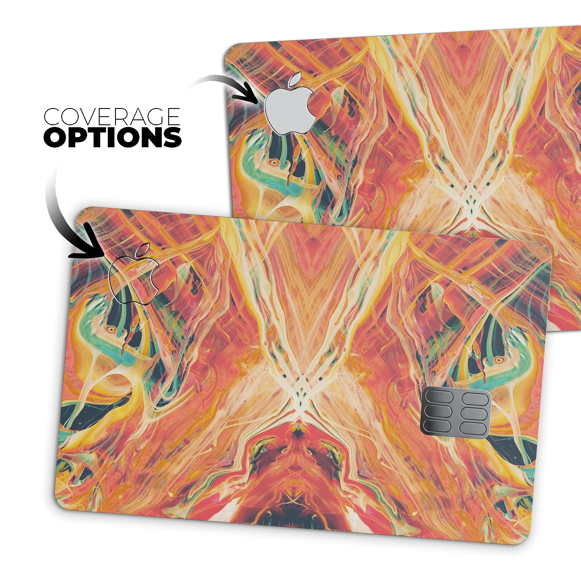 Liquid Abstract Paint Remix V59 skin for Apple Card, showcasing vibrant design and premium vinyl material.