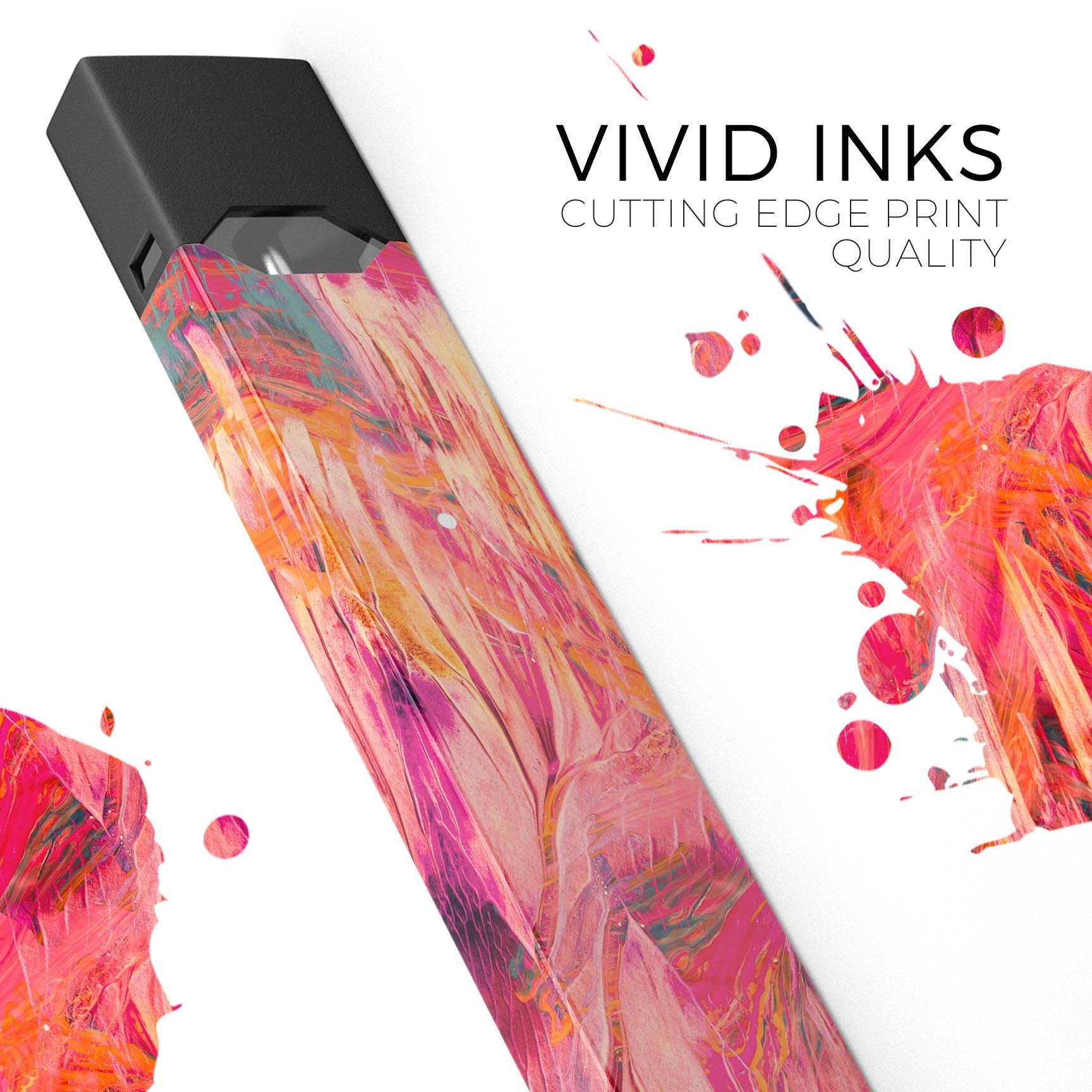 Liquid Abstract Paint Remix V61 skin wrap for JUUL device, showcasing vibrant colors and precise cut.